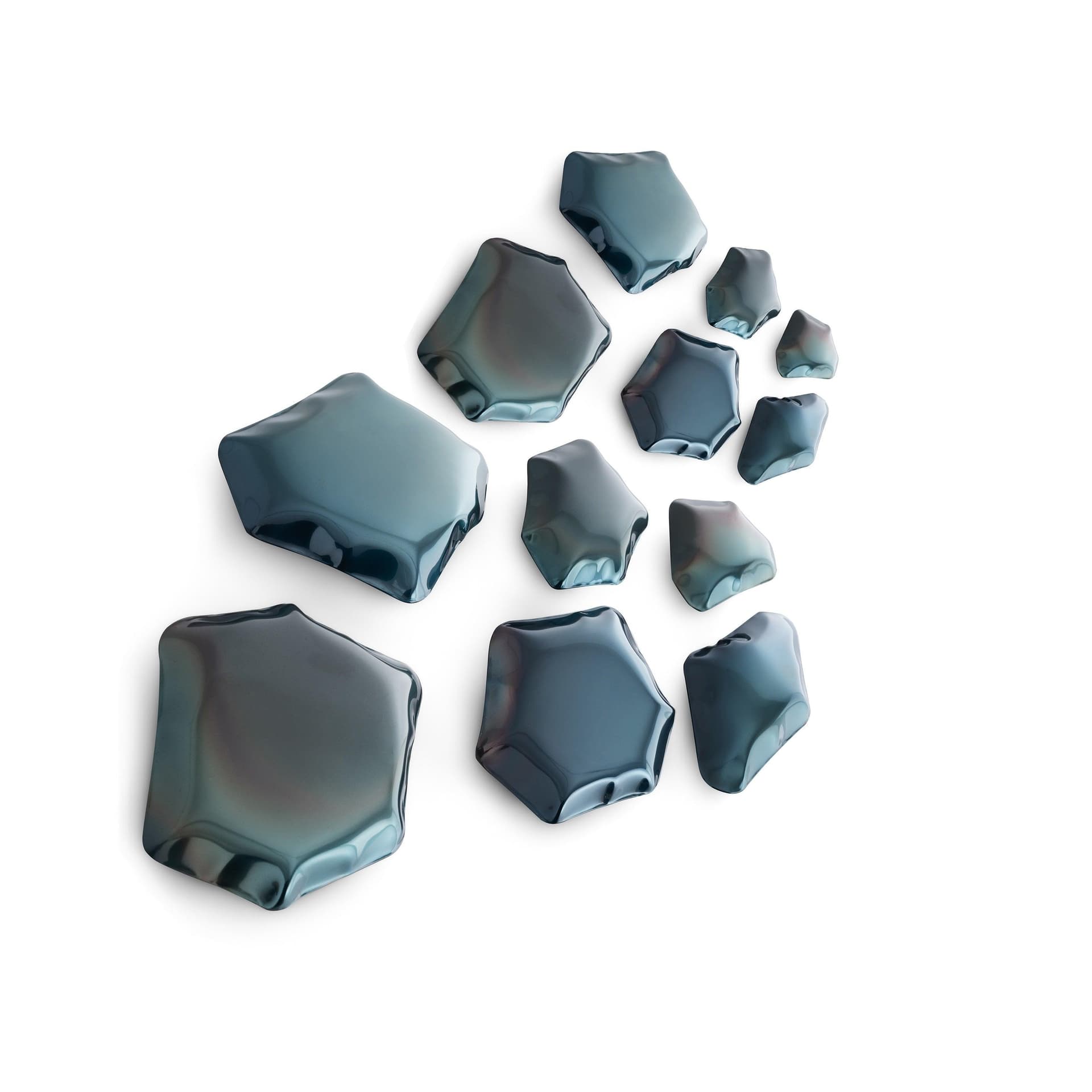 set of twelve KAMYKI wall hooks, steel, blue, Zieta Studio