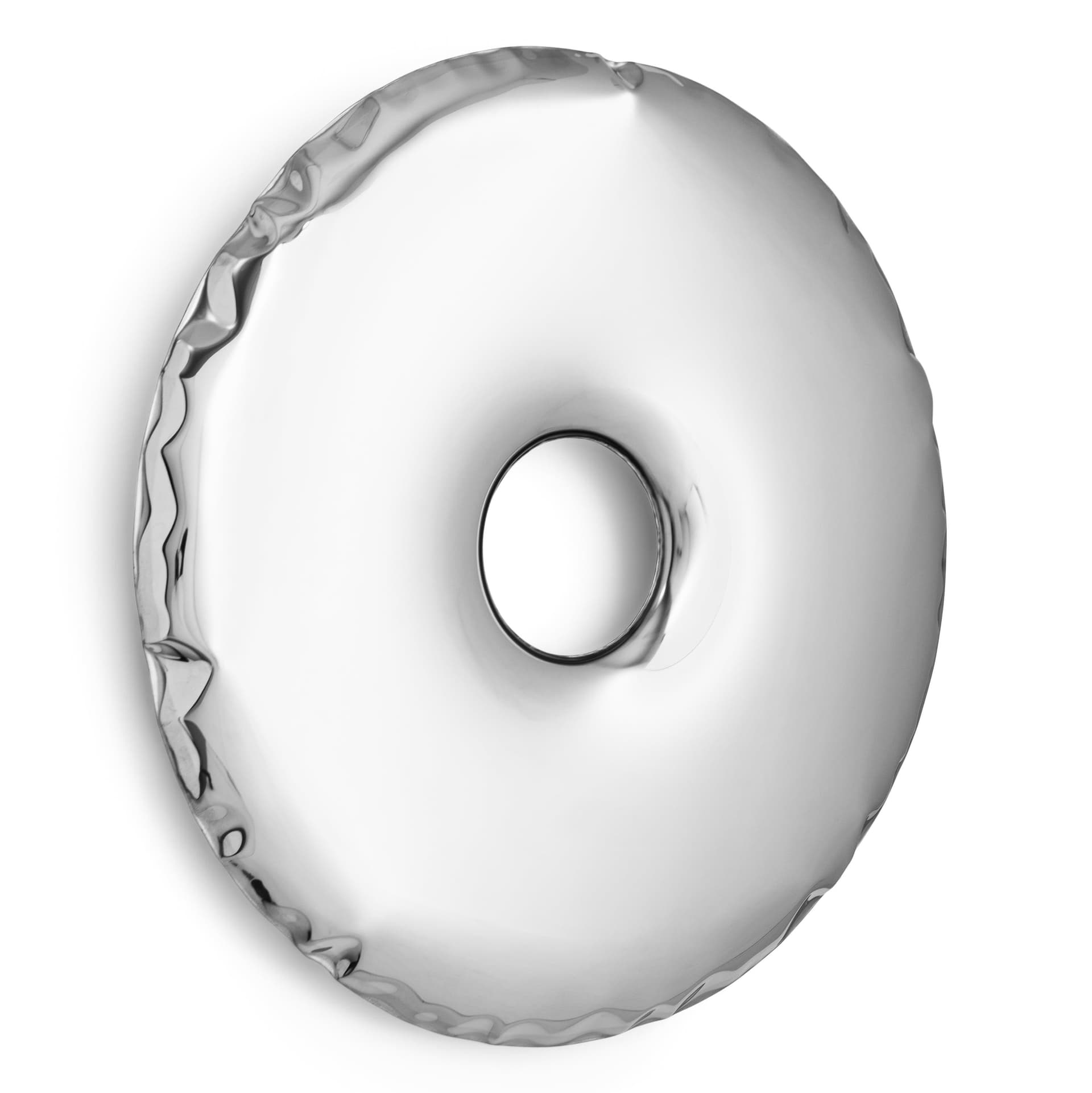 Lustro ścienne RONDO inox, srebrne 95 cm, Zieta Studio - 121536