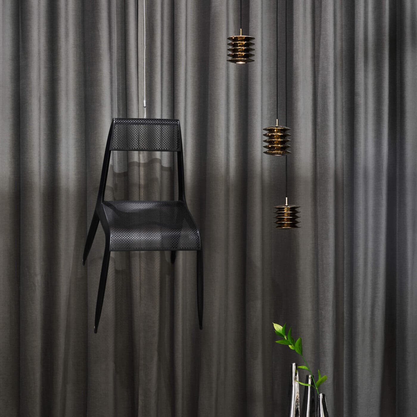 Zestaw trzech lamp wiszących HARMONICA, srebrny, 3000K, Zieta Studio - 121150