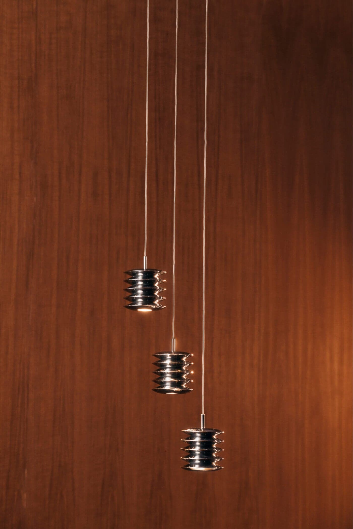 Zestaw trzech lamp wiszących HARMONICA, srebrny, 2700K, Zieta Studio - 121130