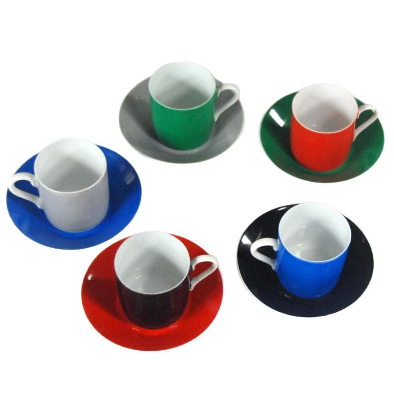 Multicolor Coffee Cups, Porcelain, Poland, 1970s - 7582