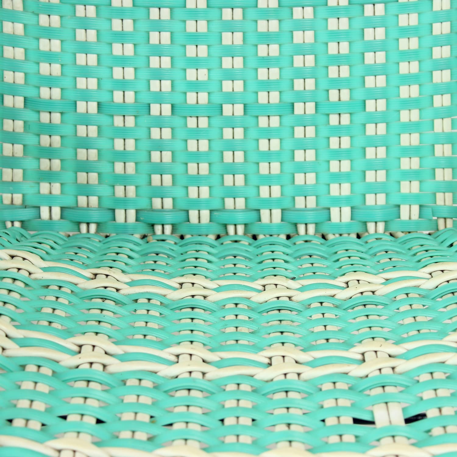 Zestaw wypoczynkowy, turkusowy, metal, plastik, drewno, Czechosłowacja, lata 60. - 108294