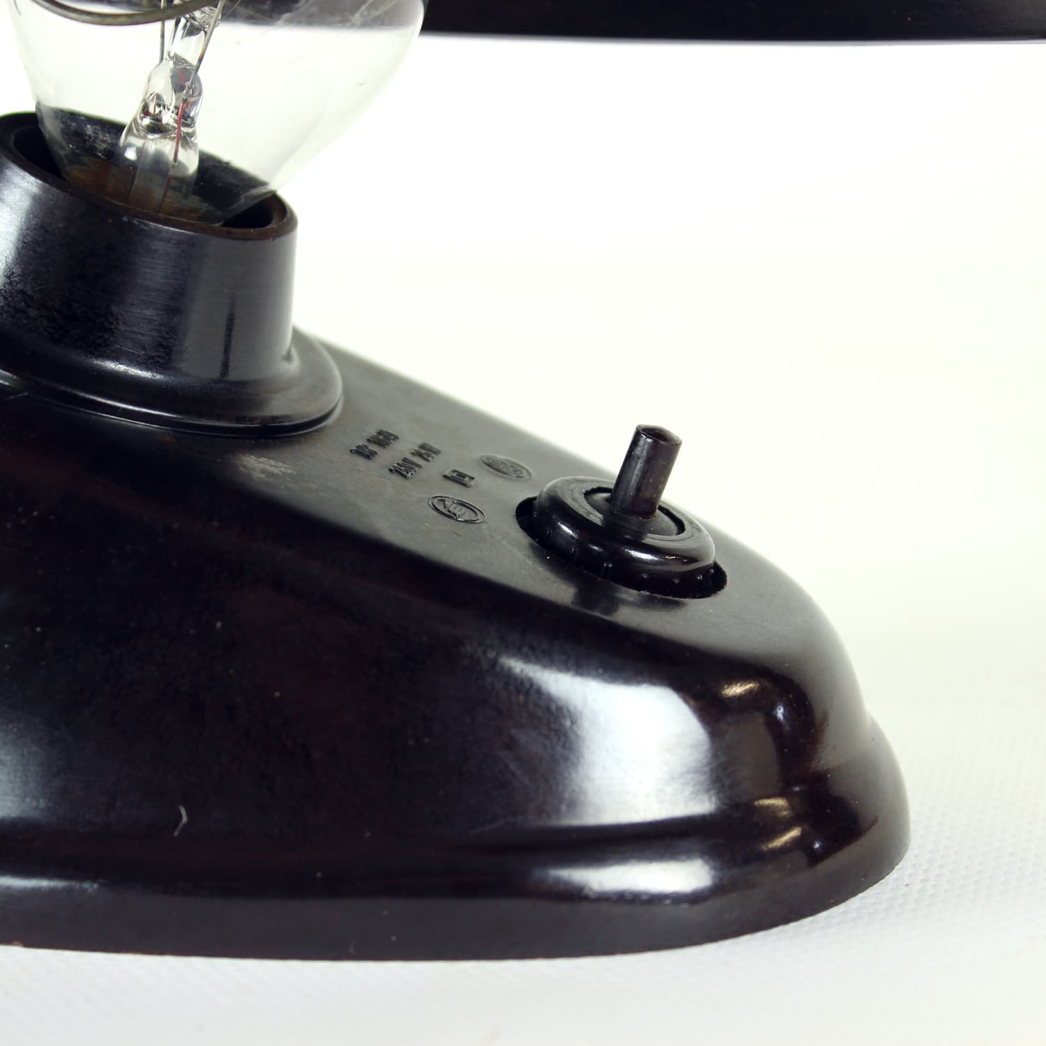 Desk Lamp Bauhaus, black Bakelite, Czechoslovakia, 1930s. - 108311