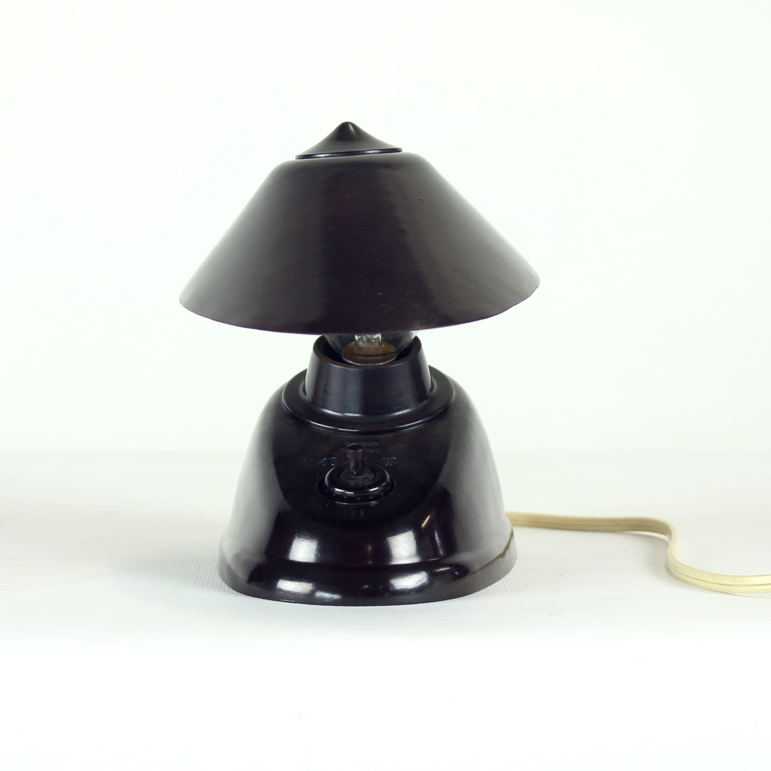 Desk Lamp Bauhaus, black Bakelite, Czechoslovakia, 1930s. - 108308