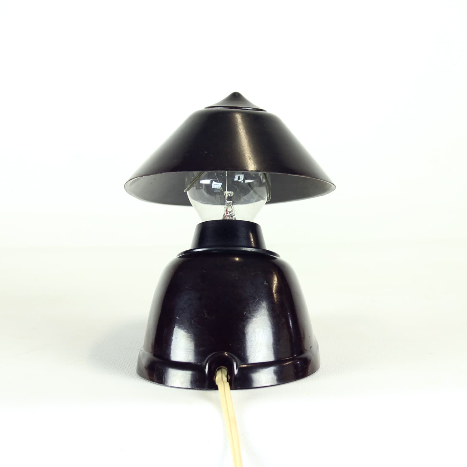 Desk Lamp Bauhaus, black Bakelite, Czechoslovakia, 1930s. - 108312