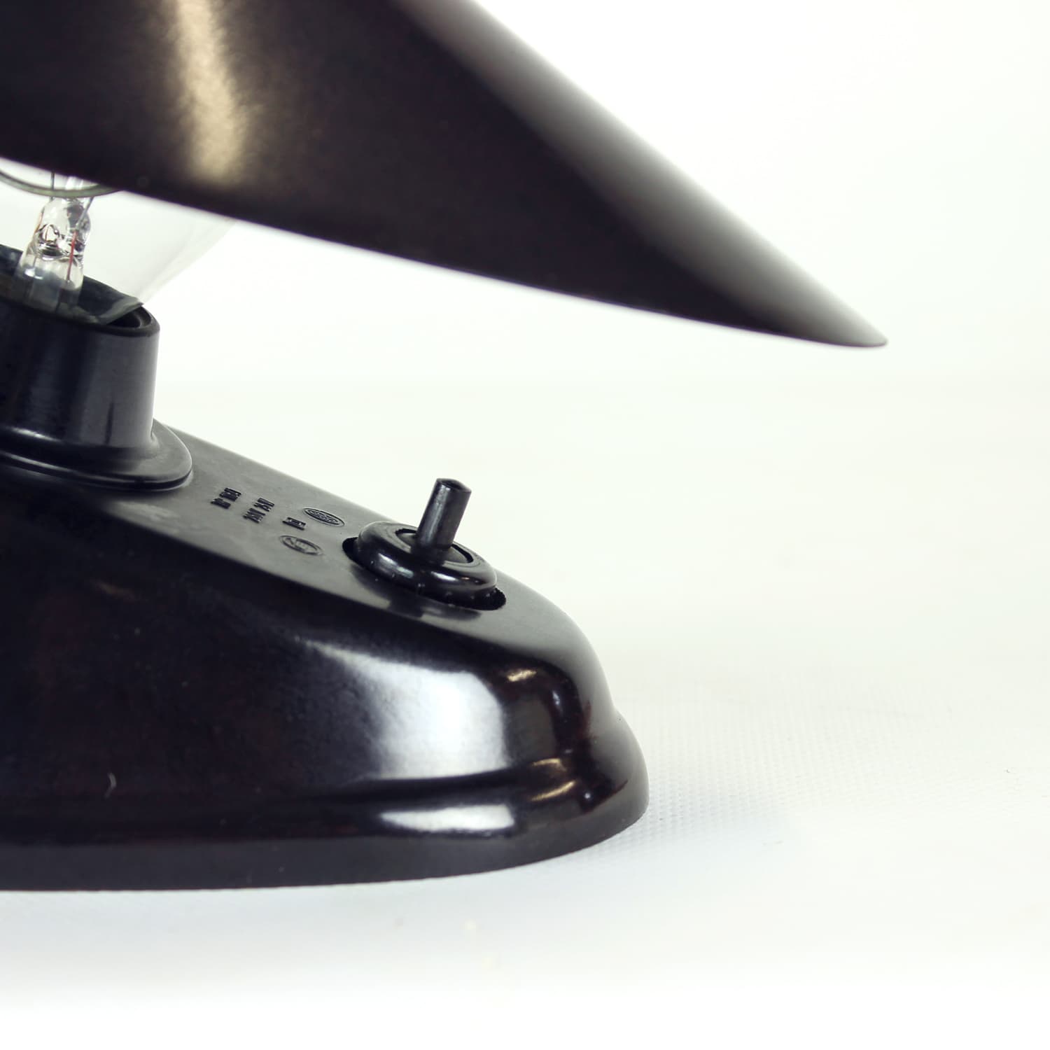 Desk Lamp Bauhaus, black Bakelite, Czechoslovakia, 1930s. - 108310