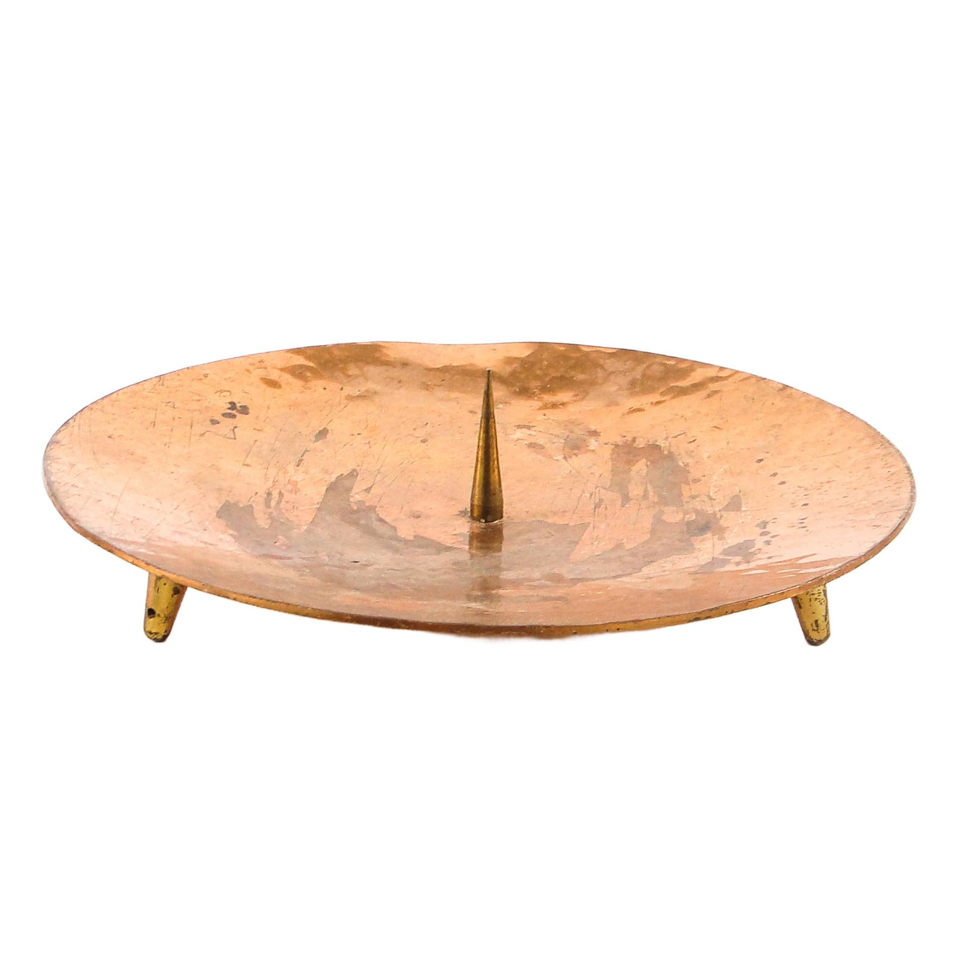 Postmodernist candle holder, copper brass, Germany, 1960s.