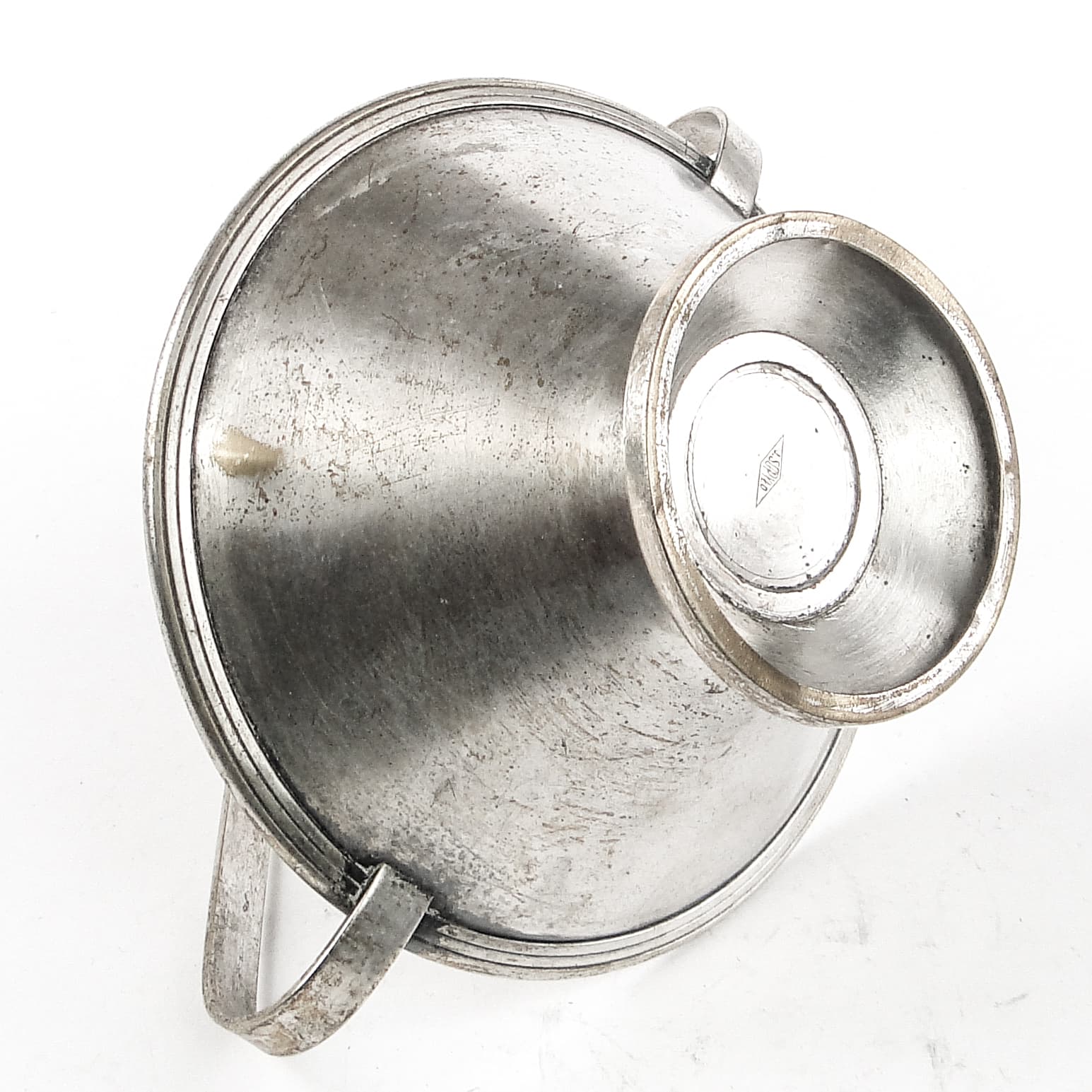 Cukiernica Art Deco, mosiądz srebrzony, Polska, lata 30. - 108759