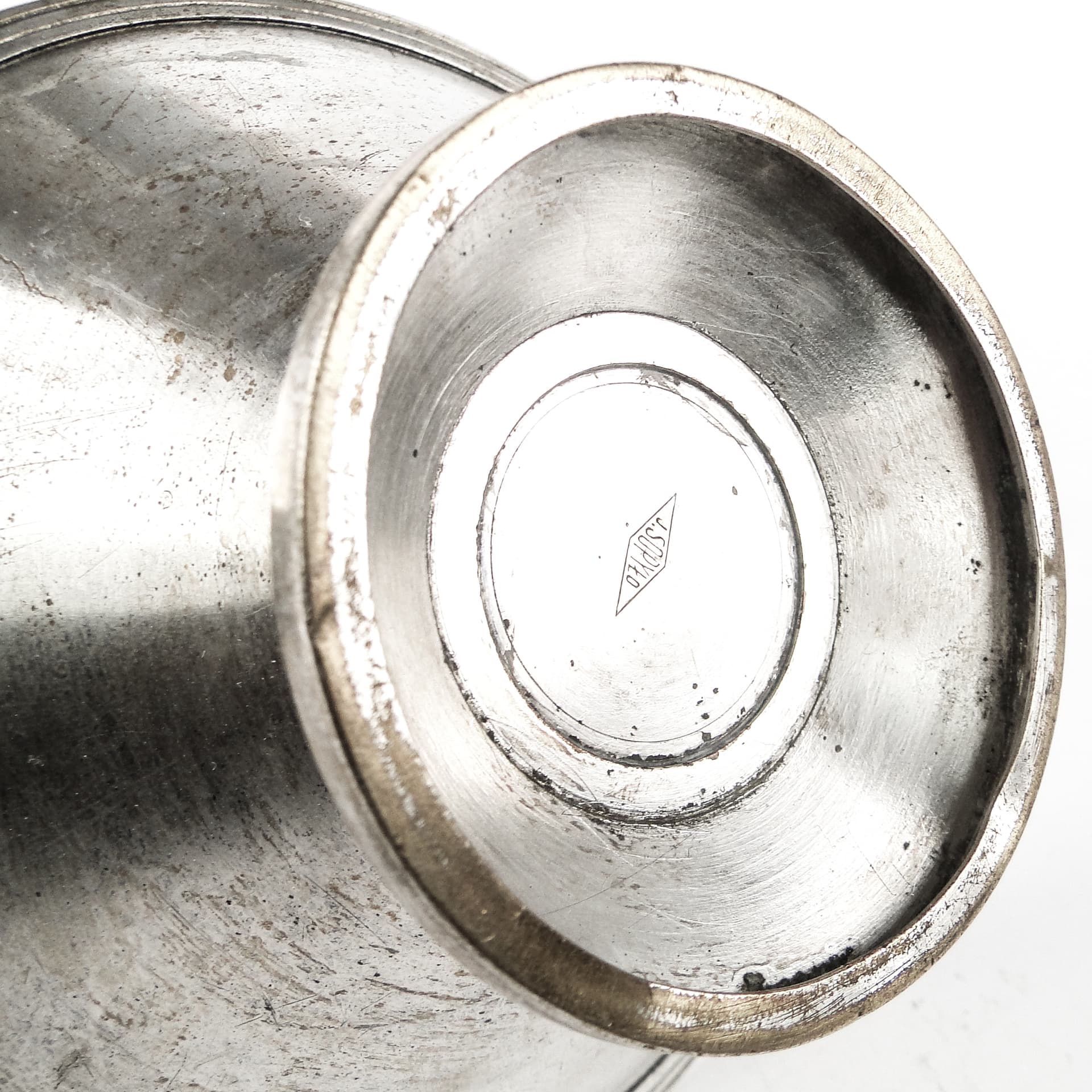 Cukiernica Art Deco, mosiądz srebrzony, Polska, lata 30. - 108762