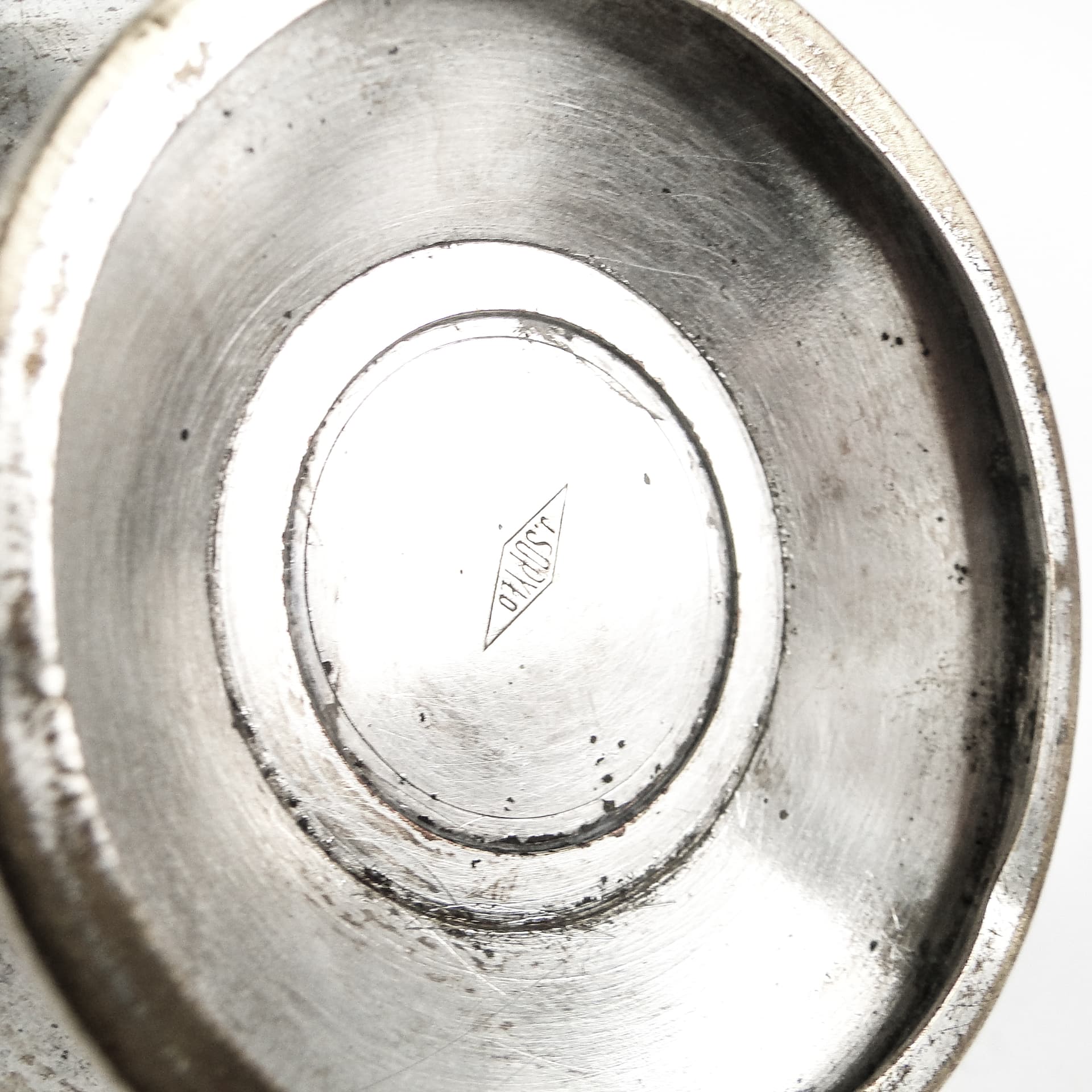 Cukiernica Art Deco, mosiądz srebrzony, Polska, lata 30. - 108763