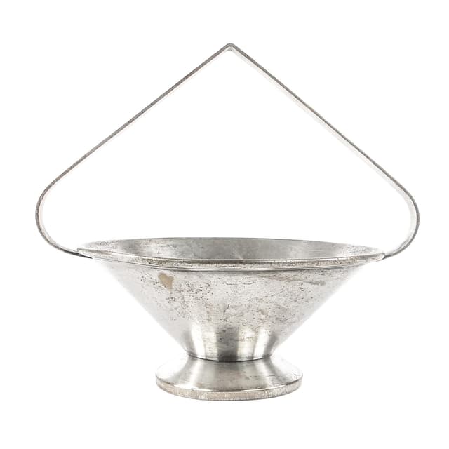 Cukiernica Art Deco, mosiądz srebrzony, Polska, lata 30. - WYMIARY