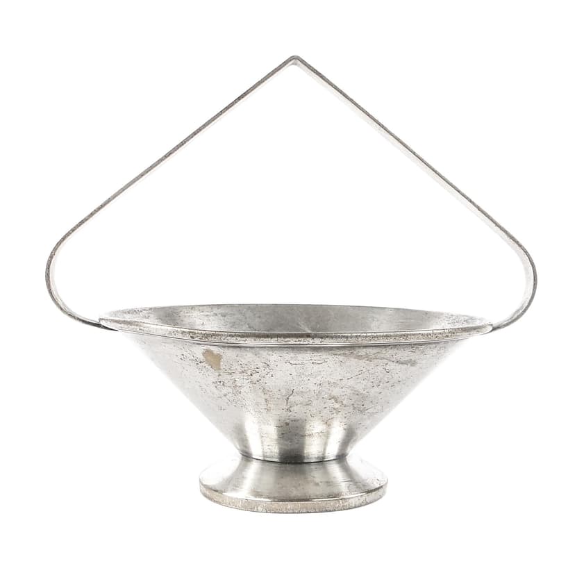 Cukiernica Art Deco, mosiądz srebrzony, Polska, lata 30.