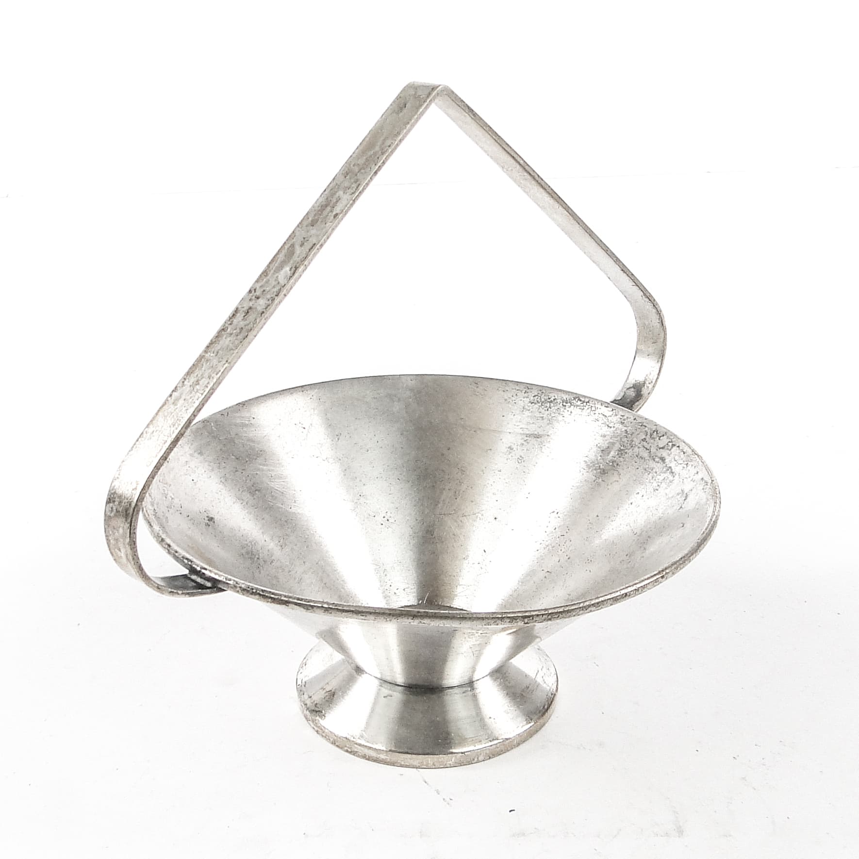 Cukiernica Art Deco, mosiądz srebrzony, Polska, lata 30. - 108760