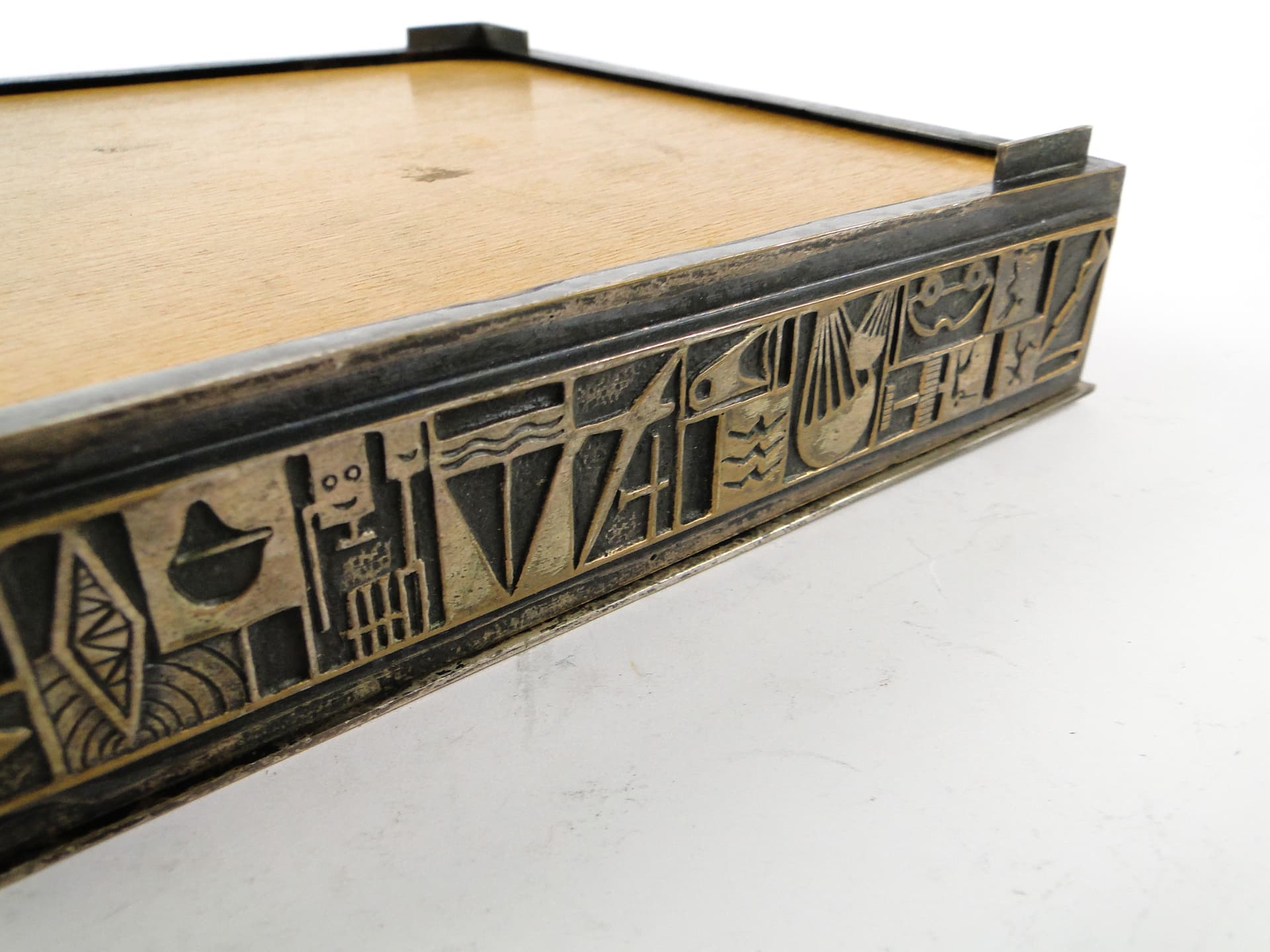 Postmodernist cigar and cigarette humidor, silver-plated brass, USSR, 1960s. - 108814