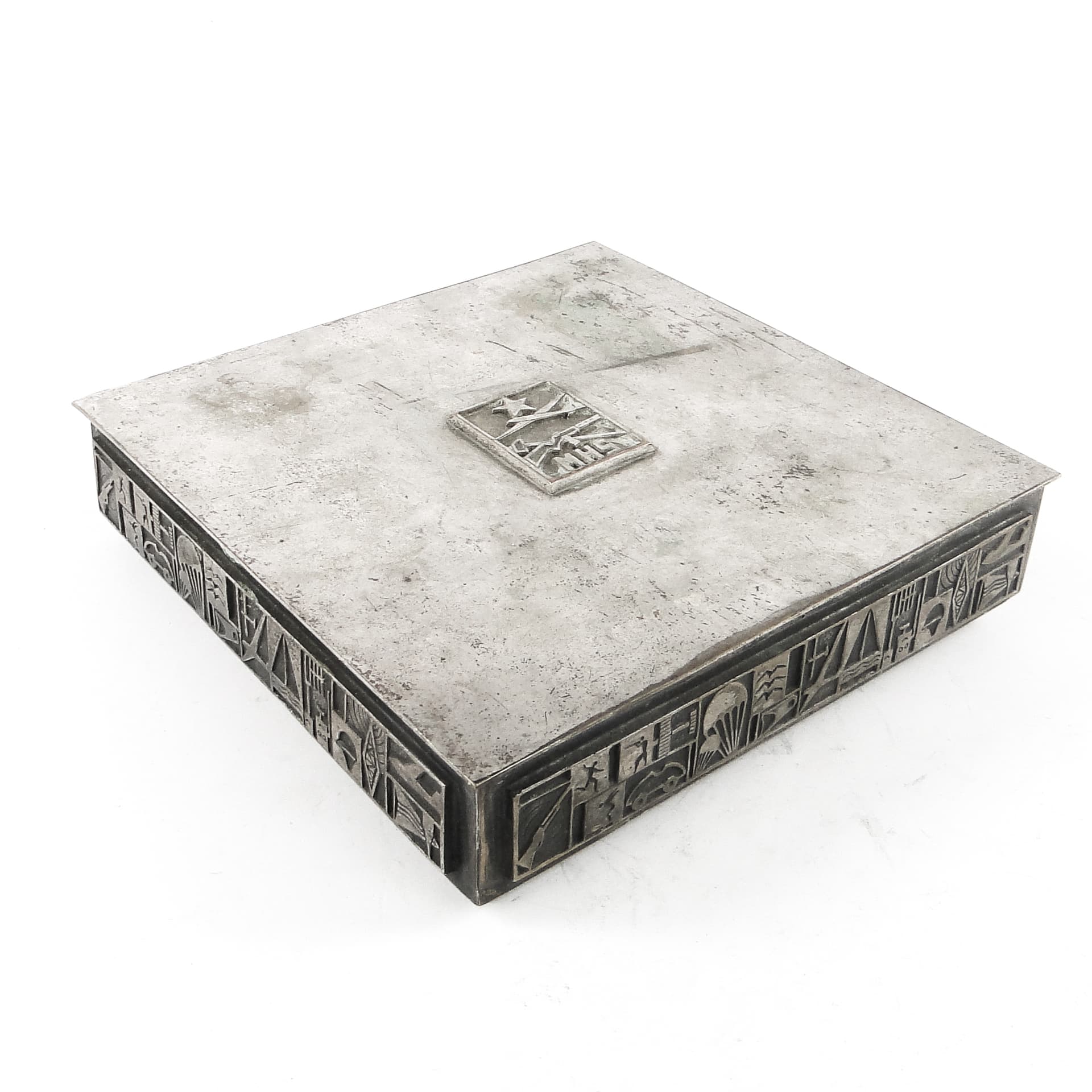 Postmodernist cigar and cigarette humidor, silver-plated brass, USSR, 1960s. - 108805