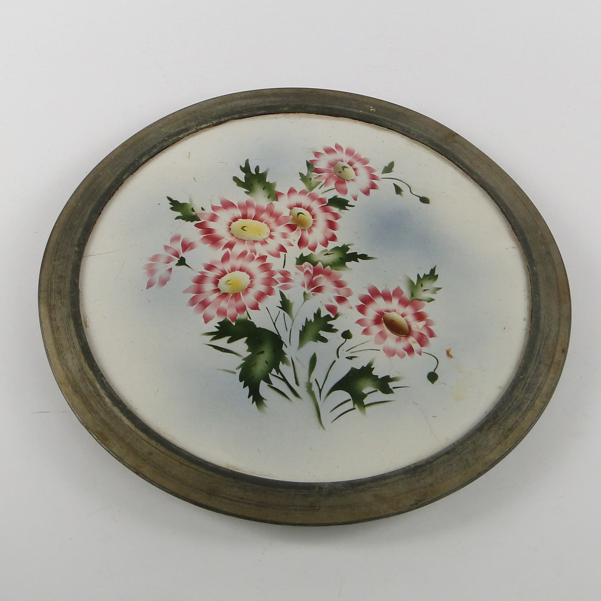 Art Nouveau tray, silver-plated brass, white porcelain, Austria, early 20th c. - 108895