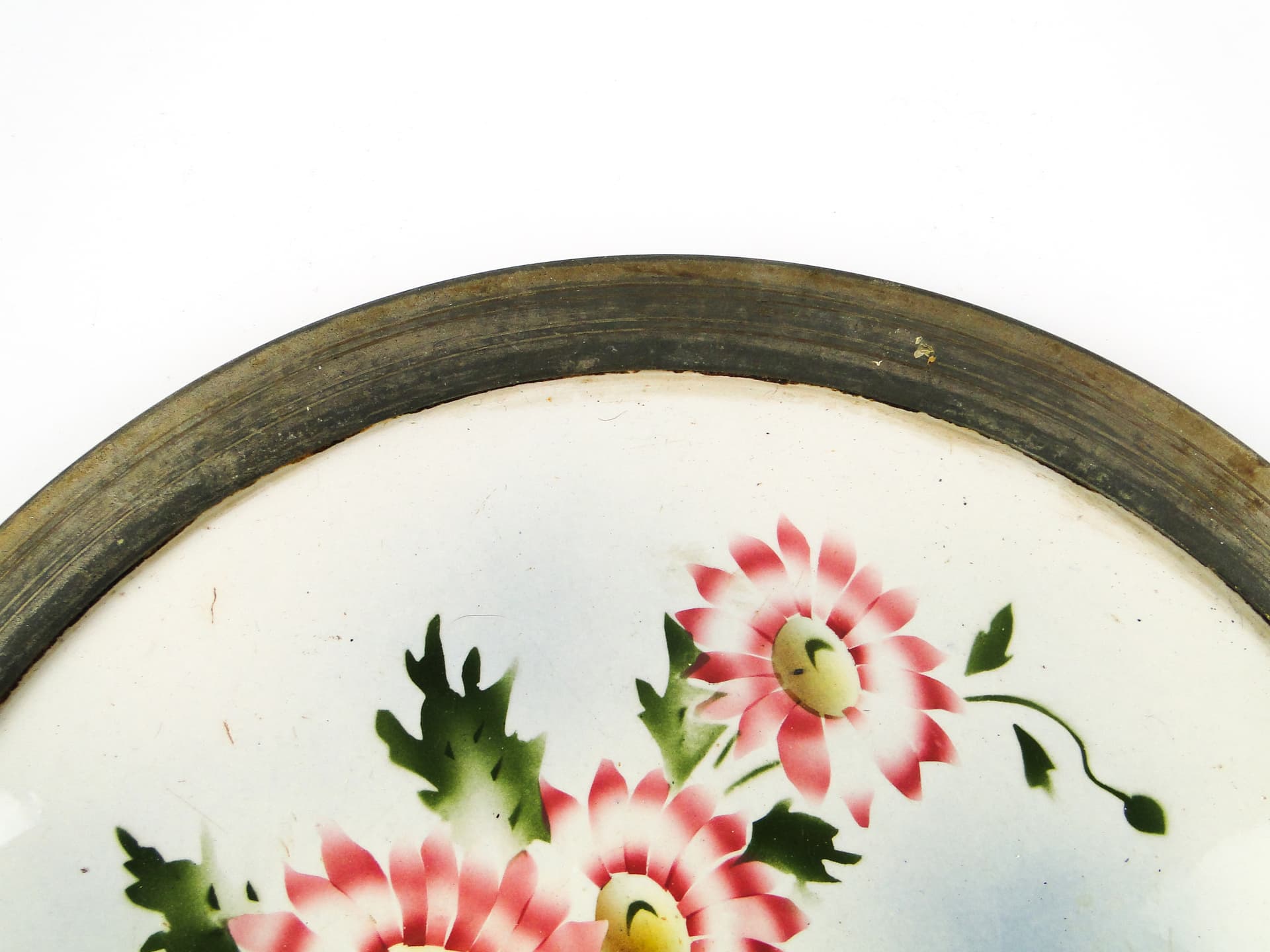 Art Nouveau tray, silver-plated brass, white porcelain, Austria, early 20th c. - 108901