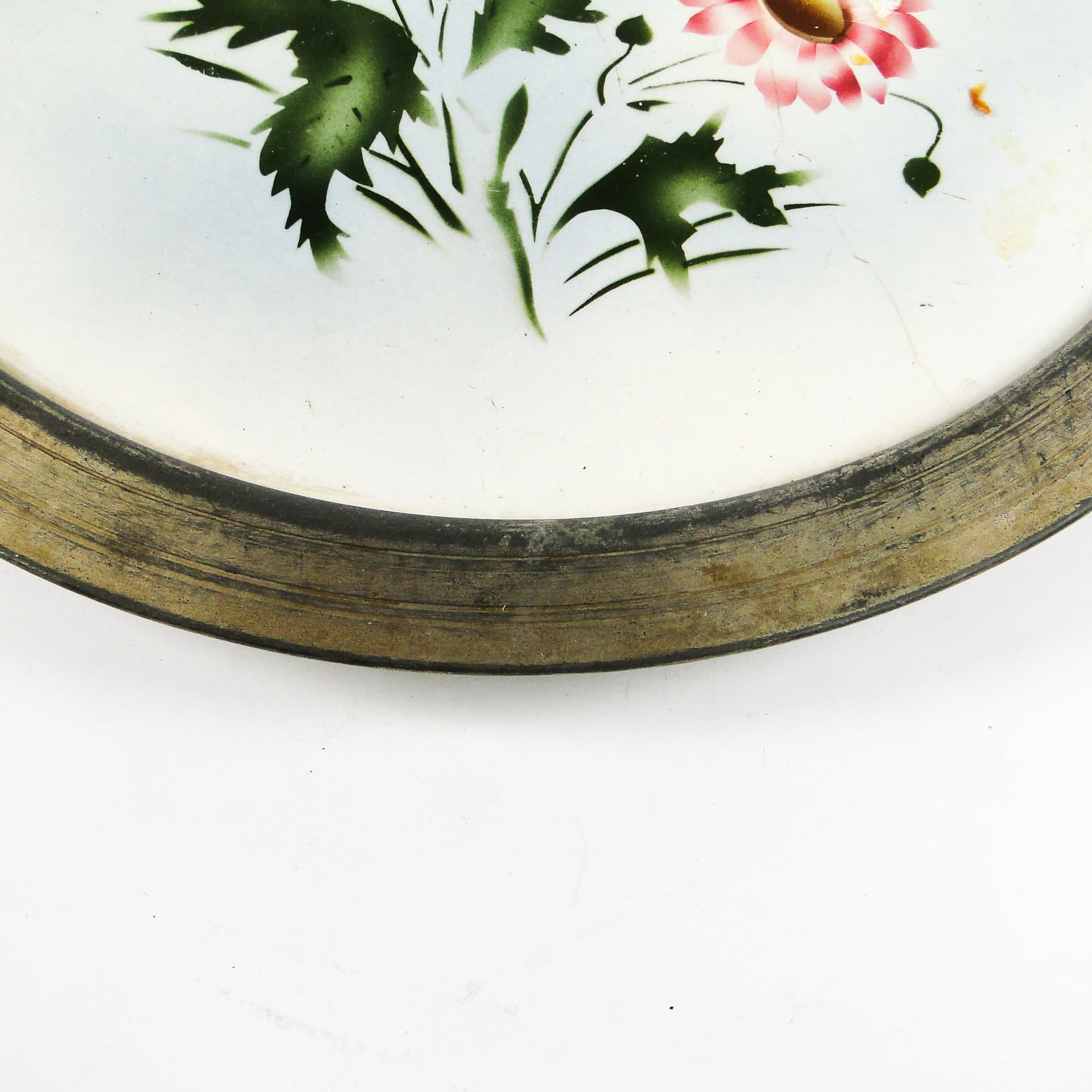 Art Nouveau tray, silver-plated brass, white porcelain, Austria, early 20th c. - 108896