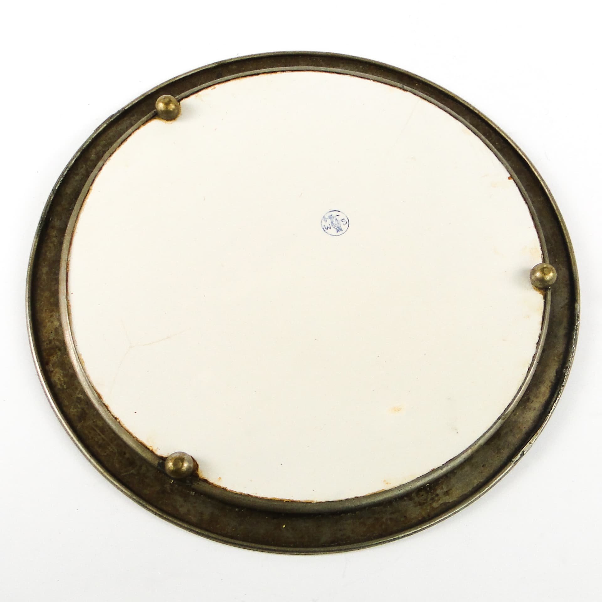 Art Nouveau tray, silver-plated brass, white porcelain, Austria, early 20th c. - 108900