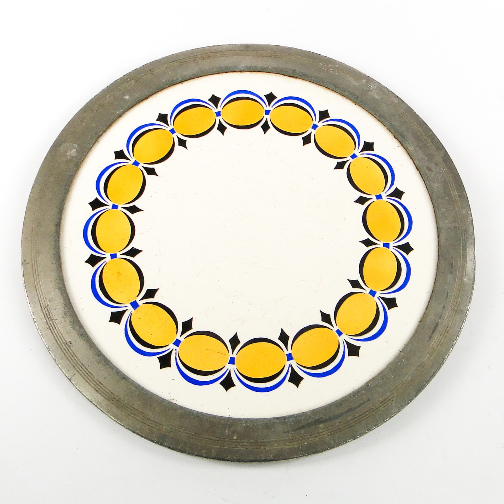 Art Nouveau tray, silver-plated brass, white porcelain, Austria, early 20th c. - 108919