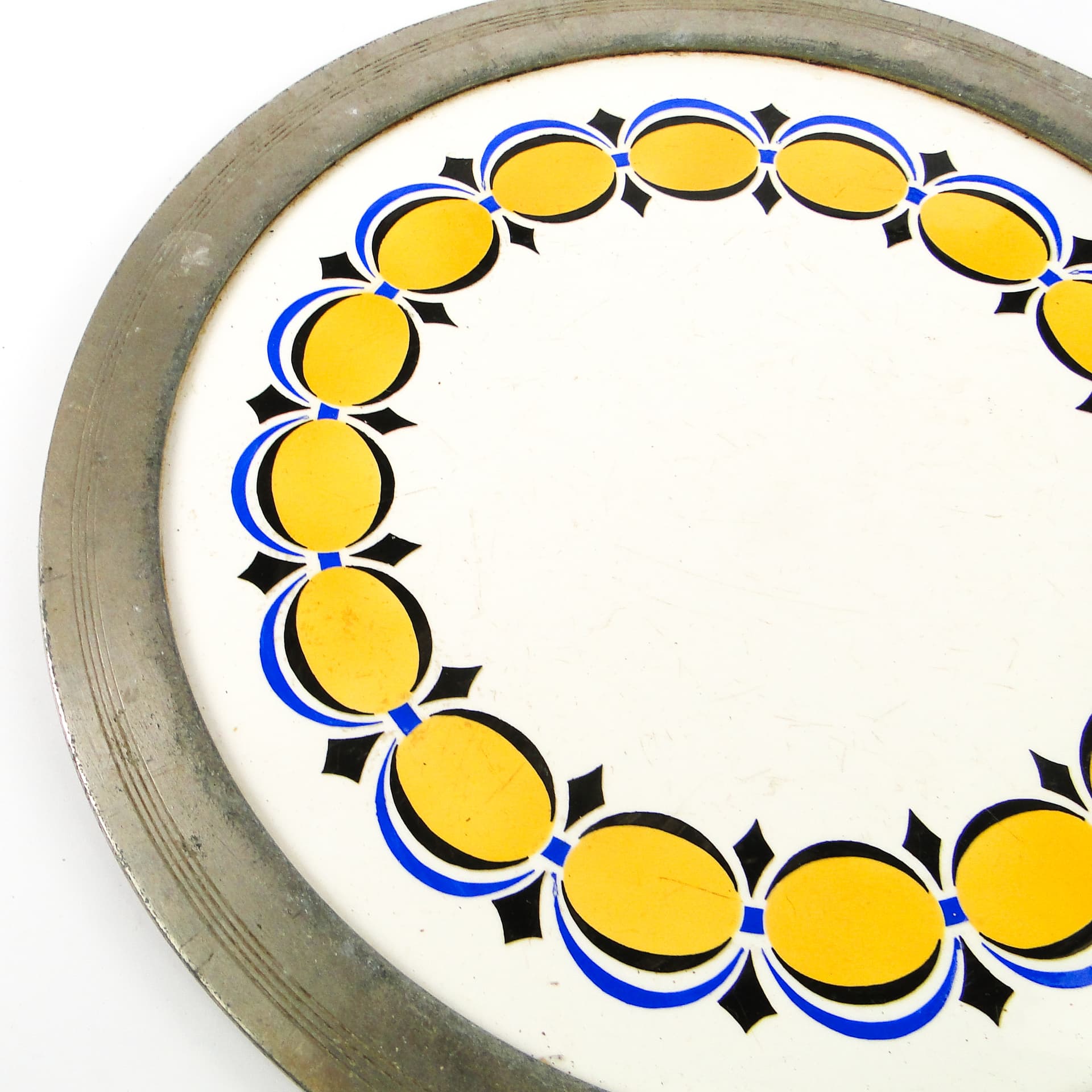 Art Nouveau tray, silver-plated brass, white porcelain, Austria, early 20th c. - 108922