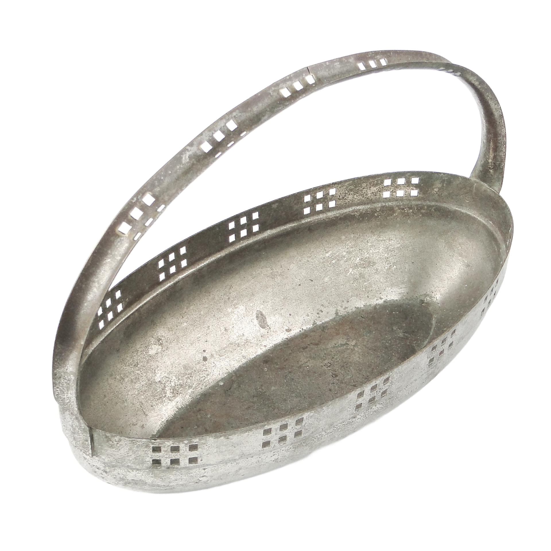 Nut basket, Viennese Secession, silver-plated brass, Austria, early 20th c.