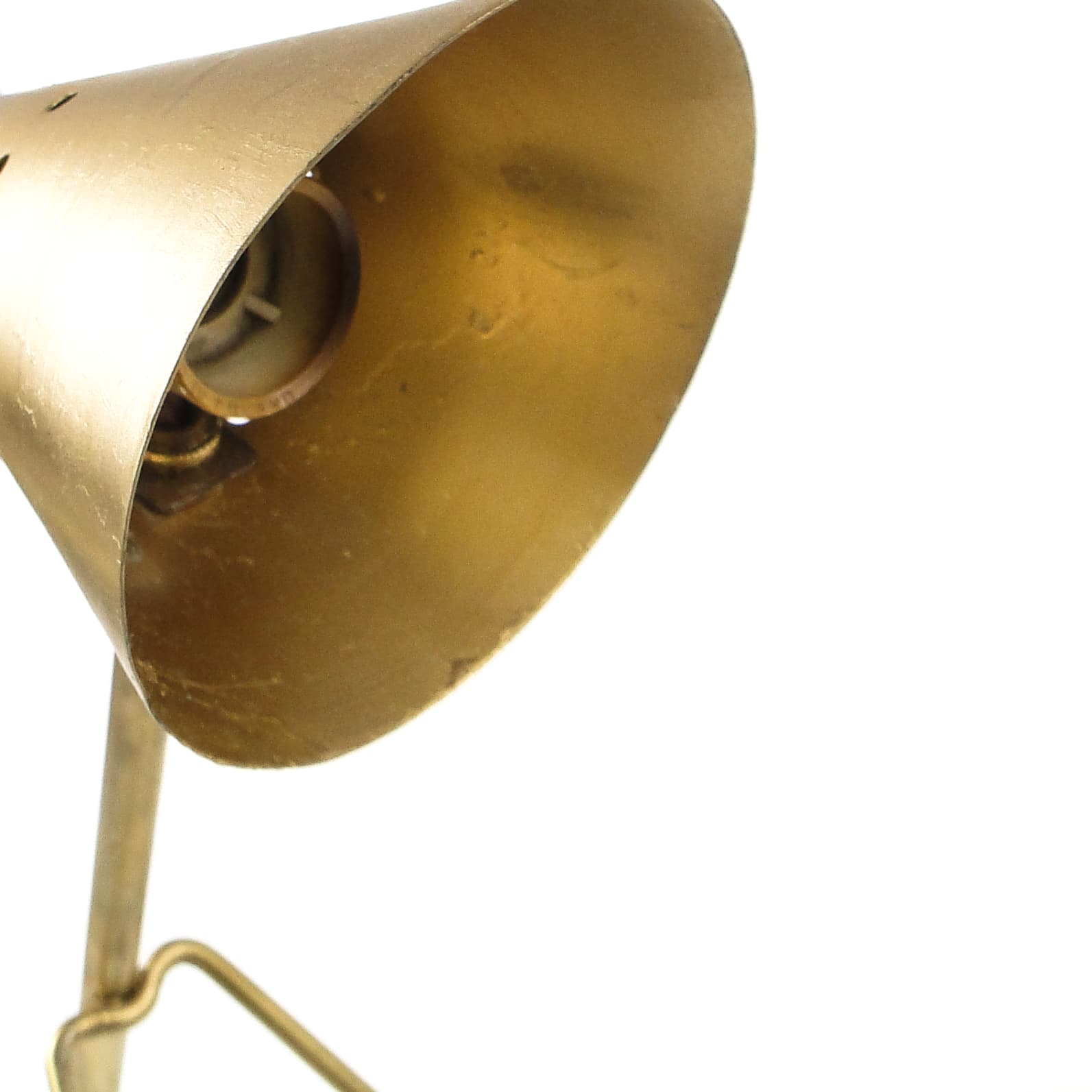Space Age bedside lamp, brass metal, USSR, 1960s. - 109076