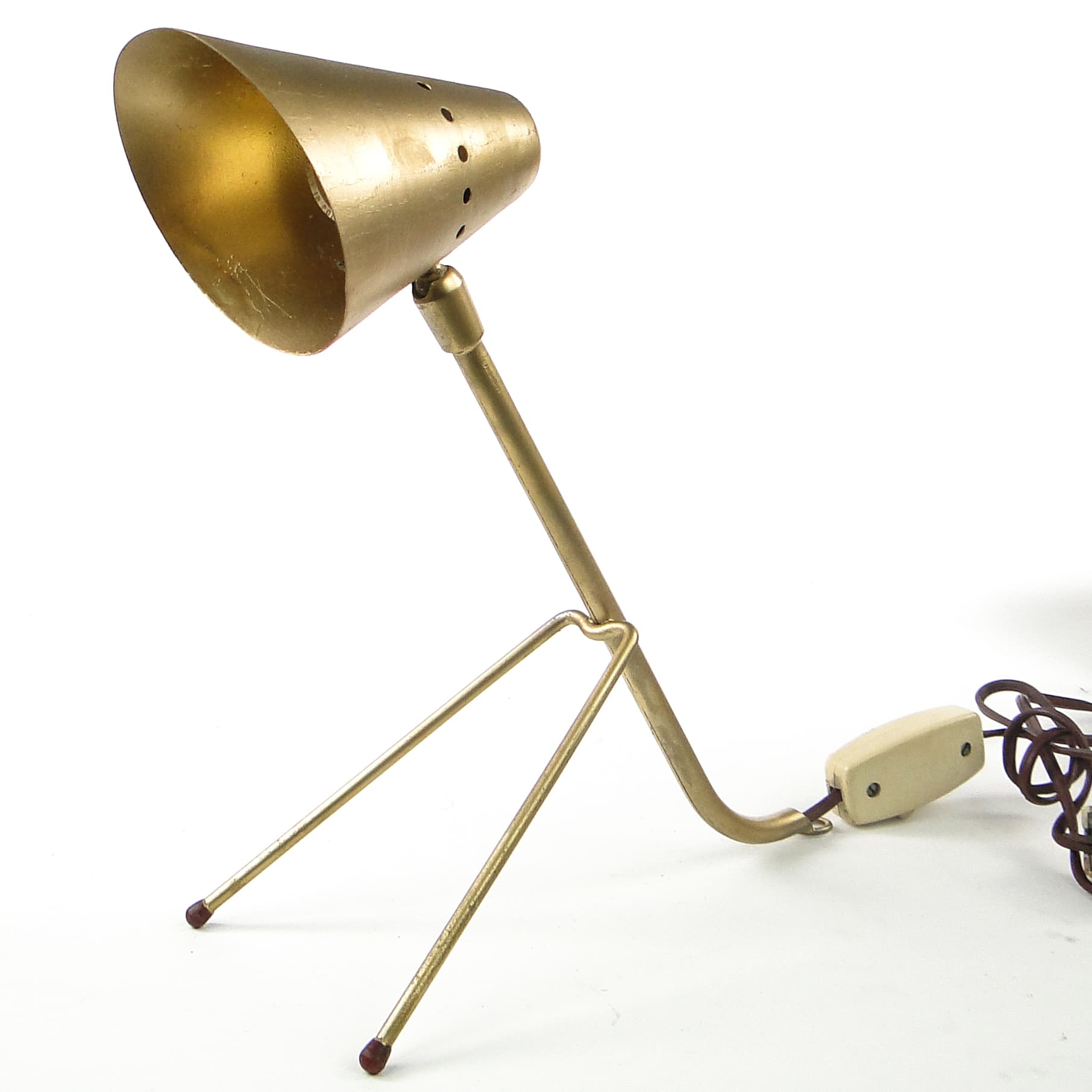 Space Age bedside lamp, brass metal, USSR, 1960s. - 109079
