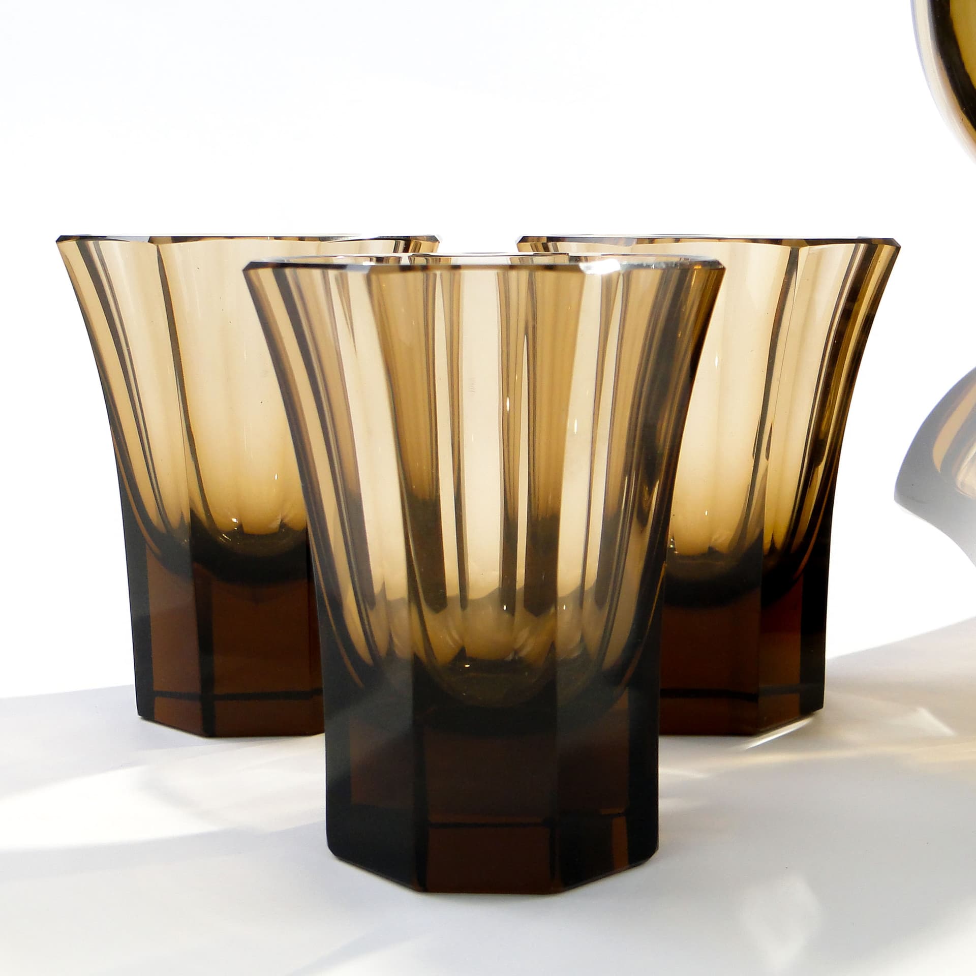 Serwis do wina Art Déco, oliwka, kryształ, proj. O. Graff, Francja, lata 30. - 7696