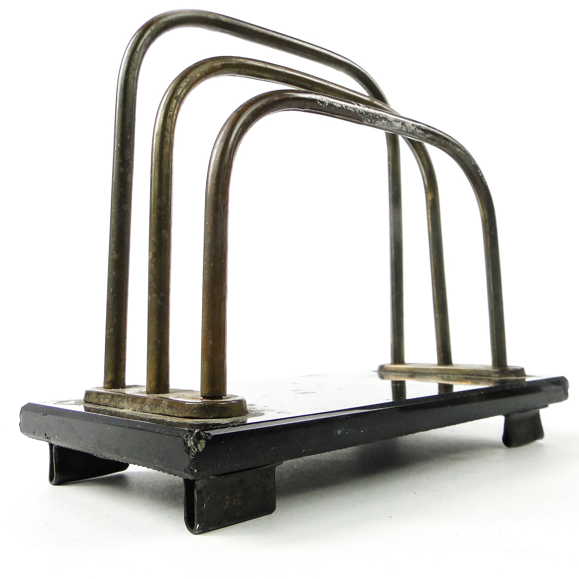 Art Deco letter holder, hyalite glass, brass, Germany, 1930s. - 109154