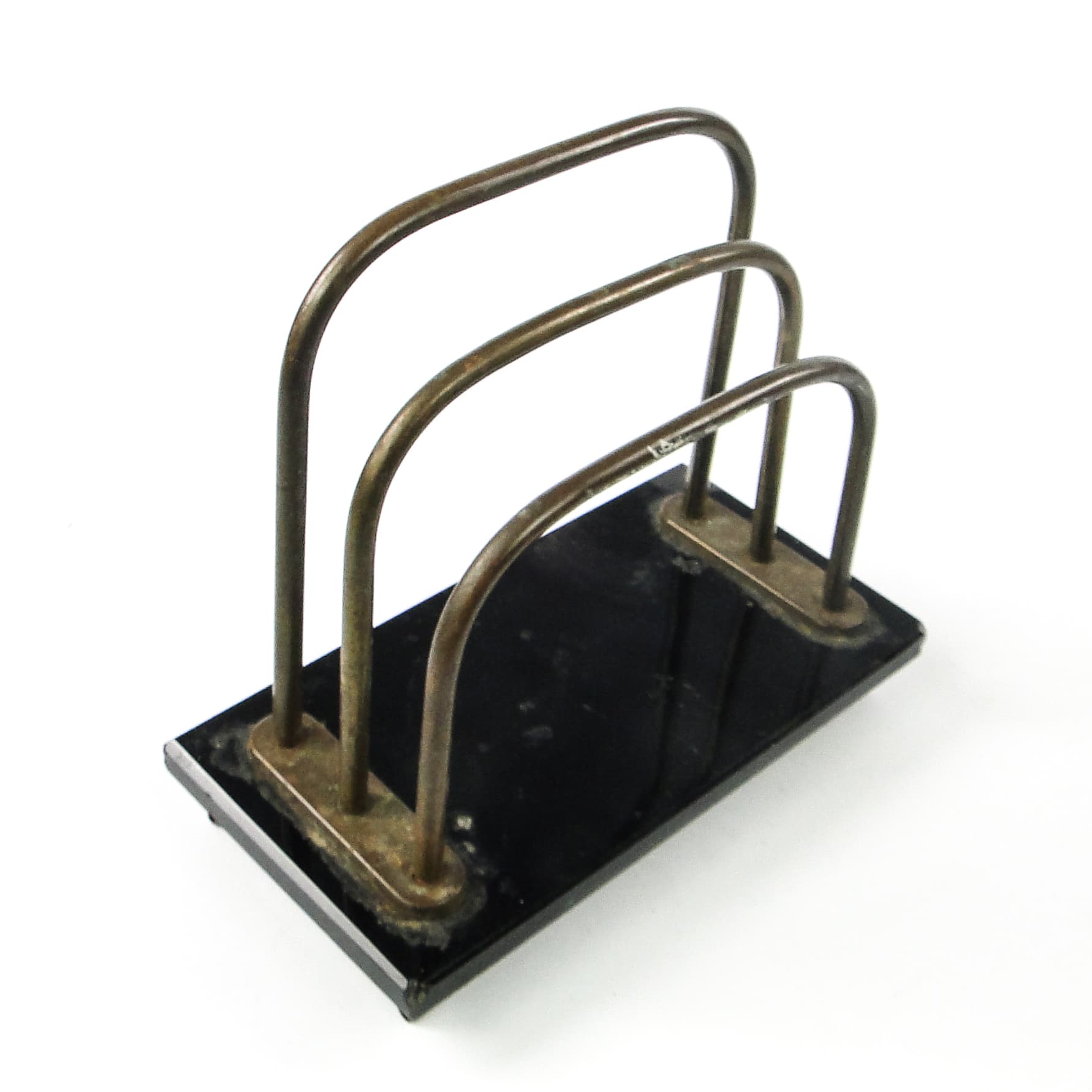Art Deco letter holder, hyalite glass, brass, Germany, 1930s. - 109155