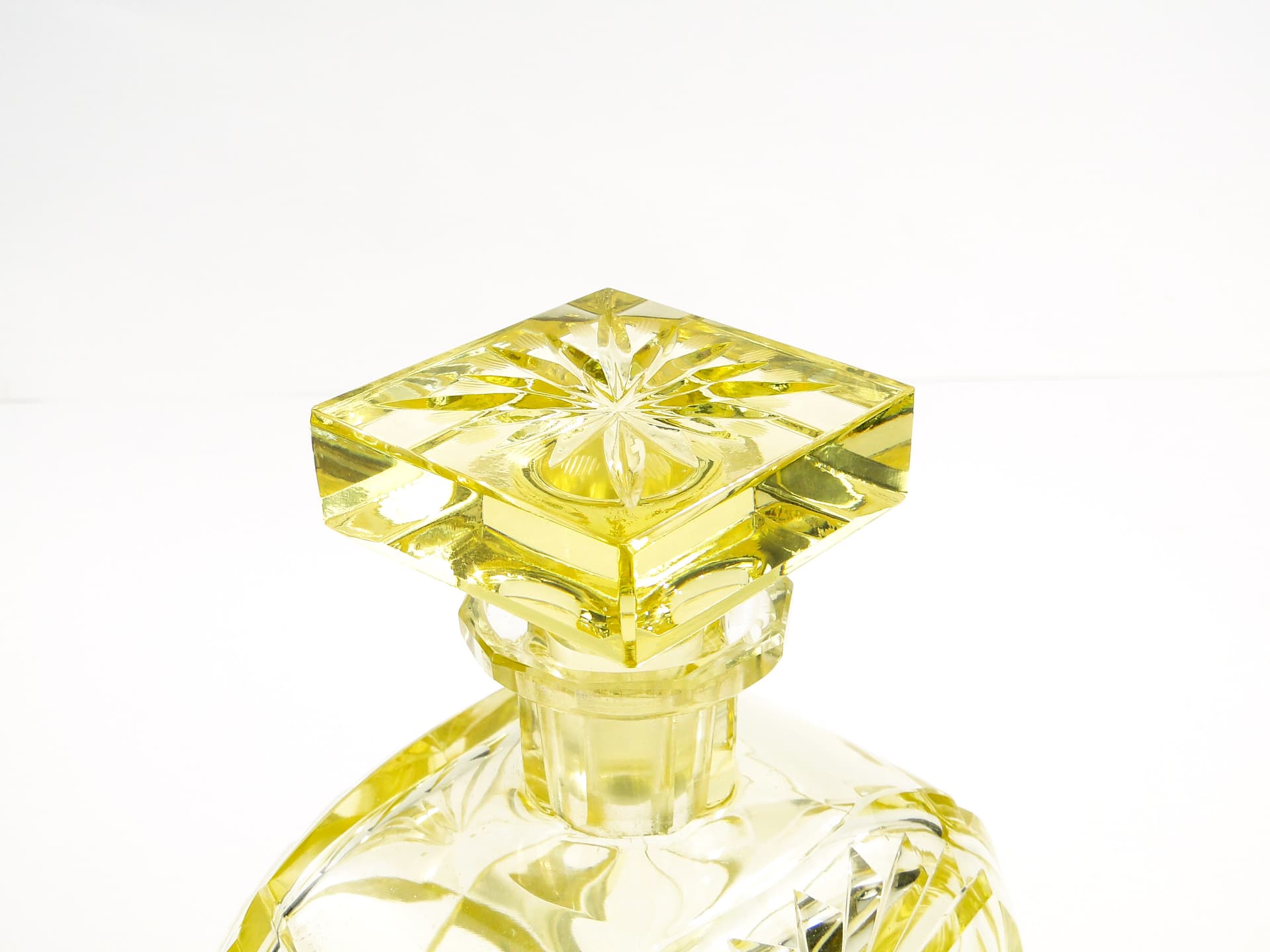 Liqueur set Art Deco, yellow crystal, Czech Republic, 1930s. - 7709