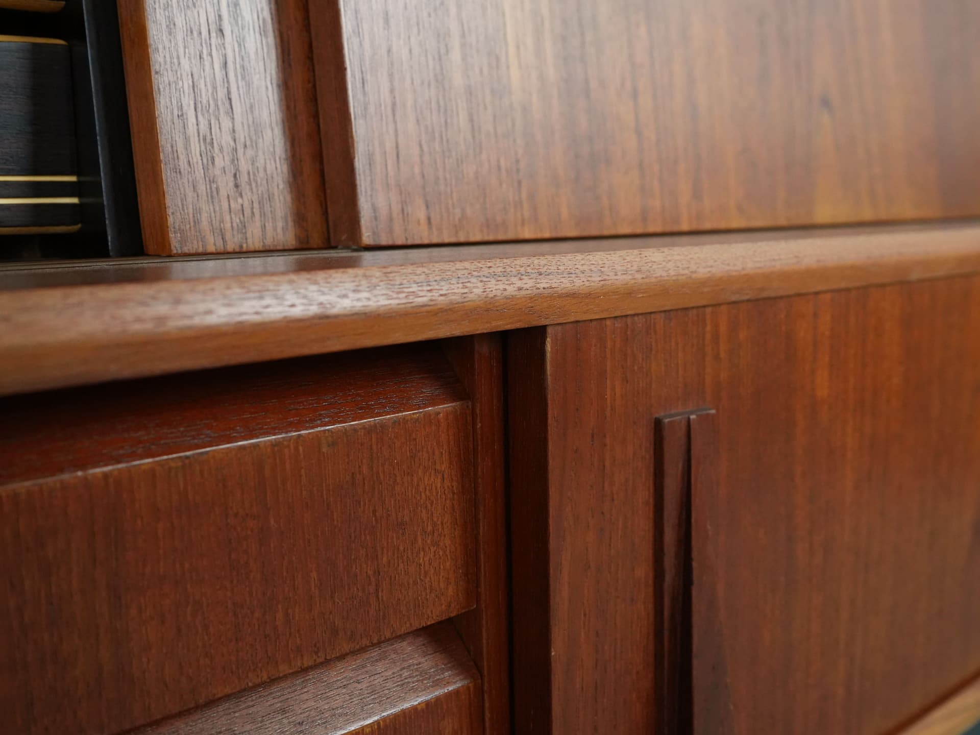 Highboard, brązowy, fornir tekowy, Dania, lata 70. - 109203