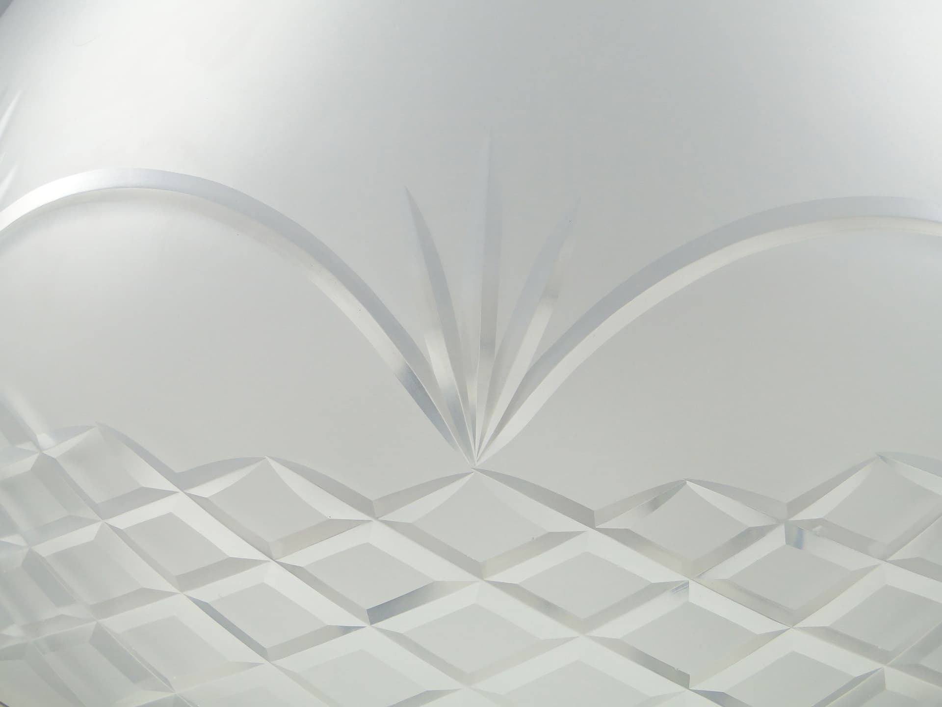 Flush Mount Art Nouveau, brass, white glass, Germany, 1970s - 7739