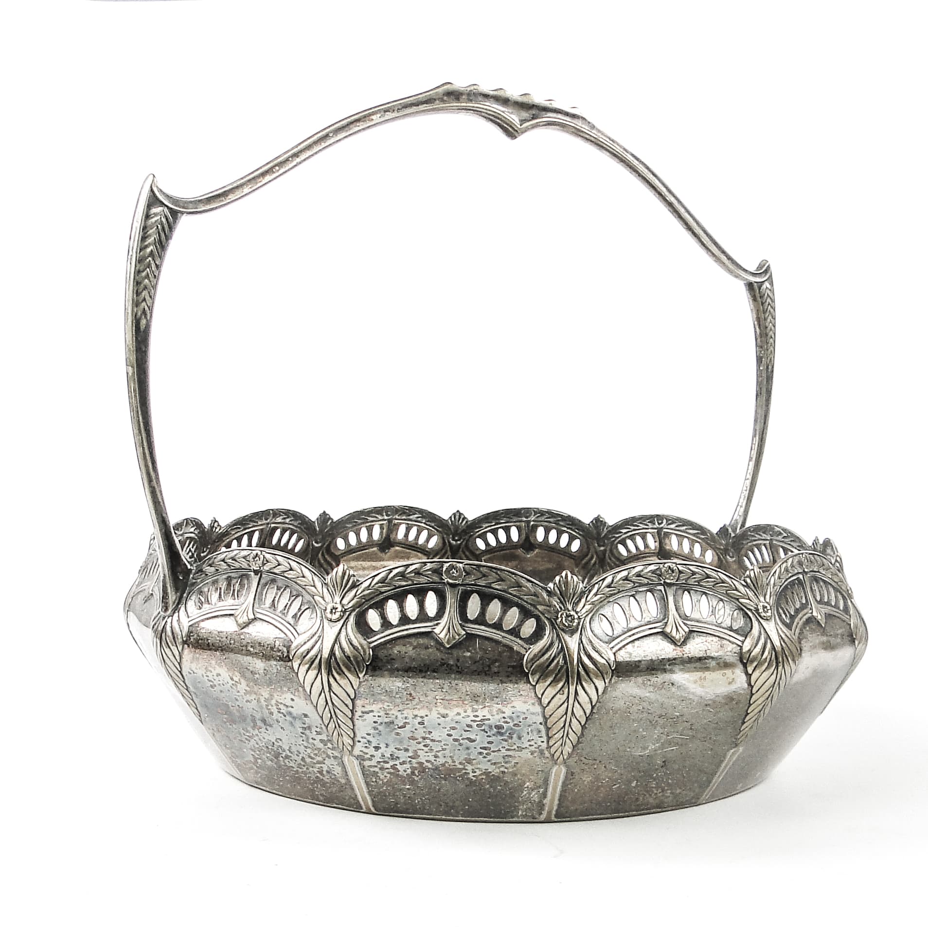 Art Nouveau basket, silver-plated brass, WMF, Germany, early 20th c. - 109299