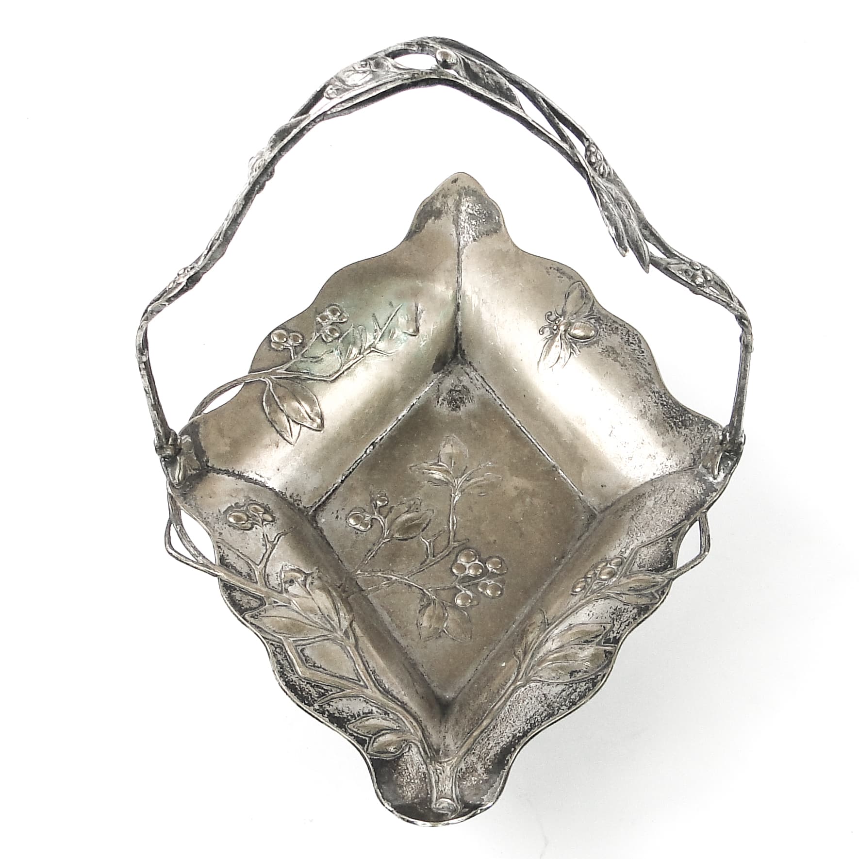 Art Nouveau basket, silver-plated brass, WMF, Germany, early 20th c. - 109316