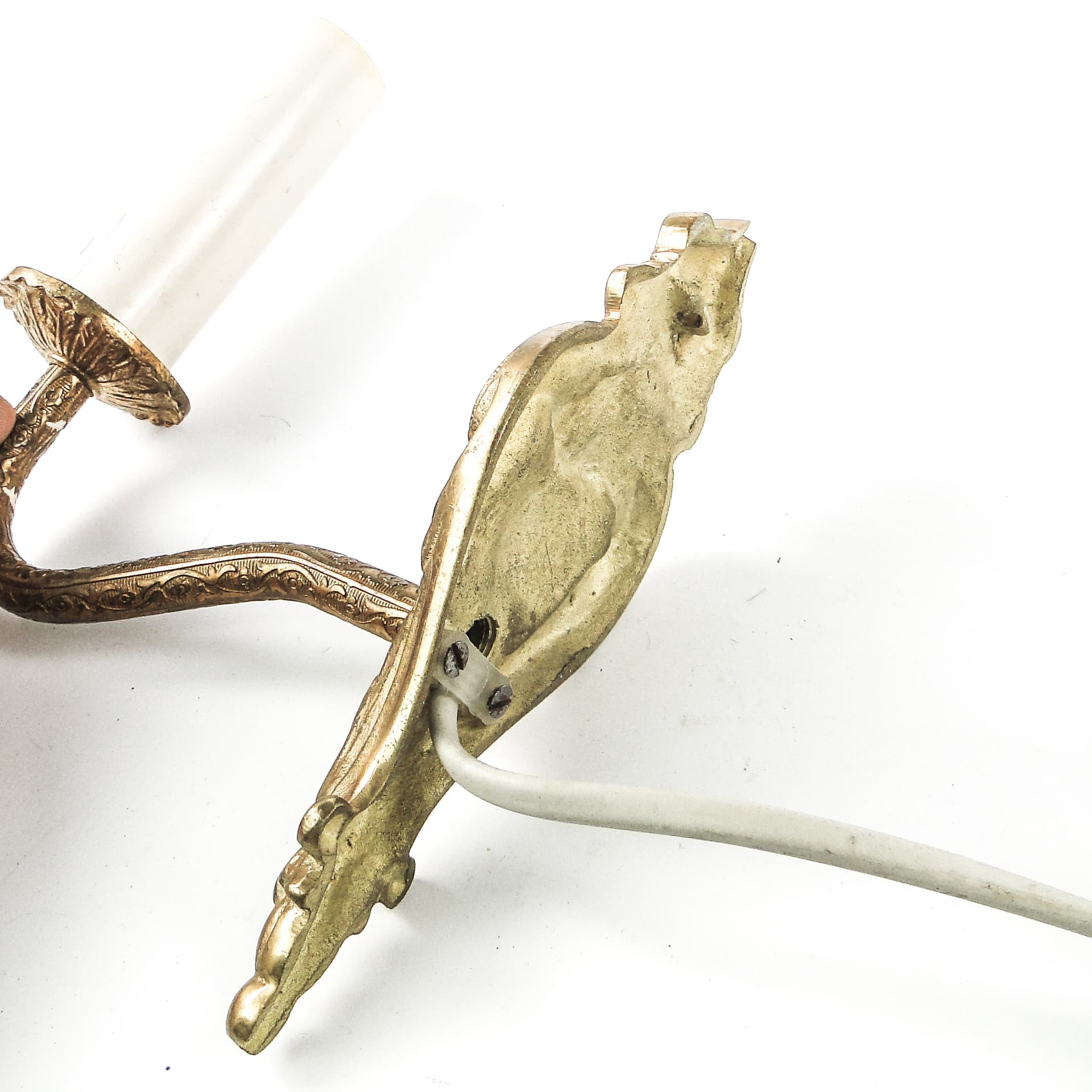 Rococo wall sconce, brass, Sweden, 1950s. - 109330