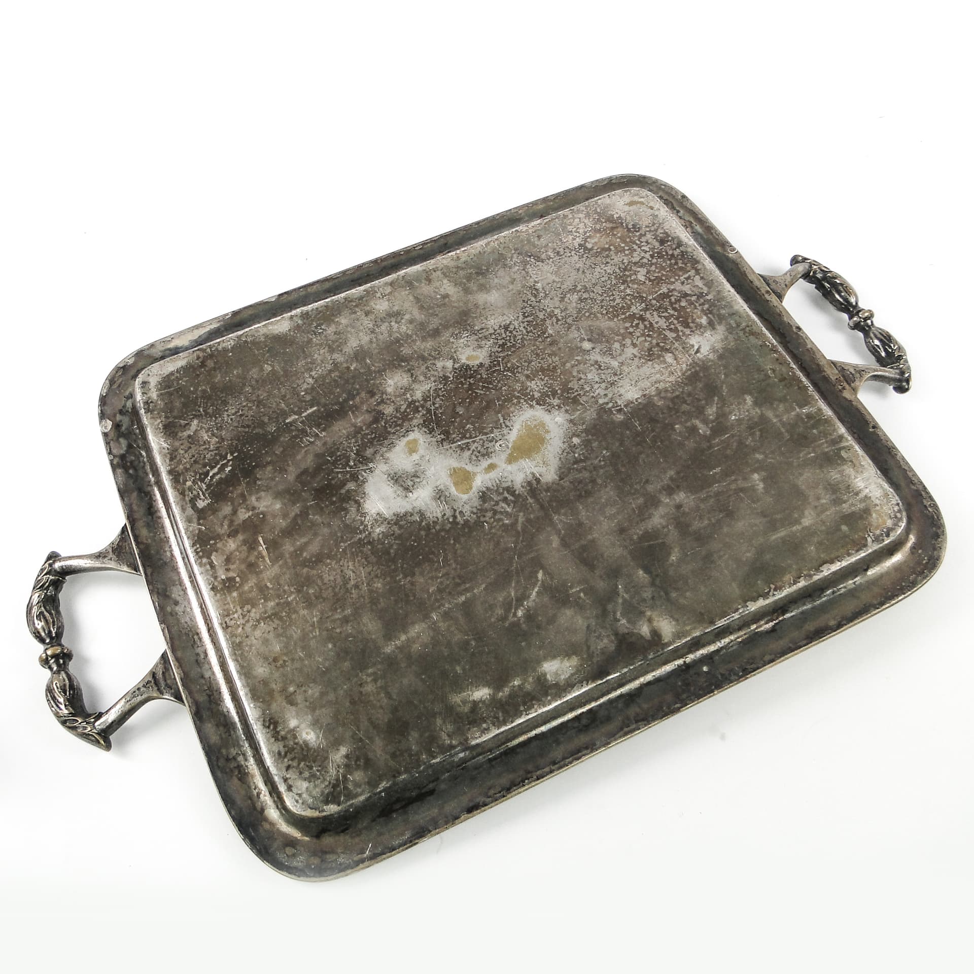 Taca serwisowa eklektyczna, mosiądz srebrzony, Polska, XIX w. - 109336