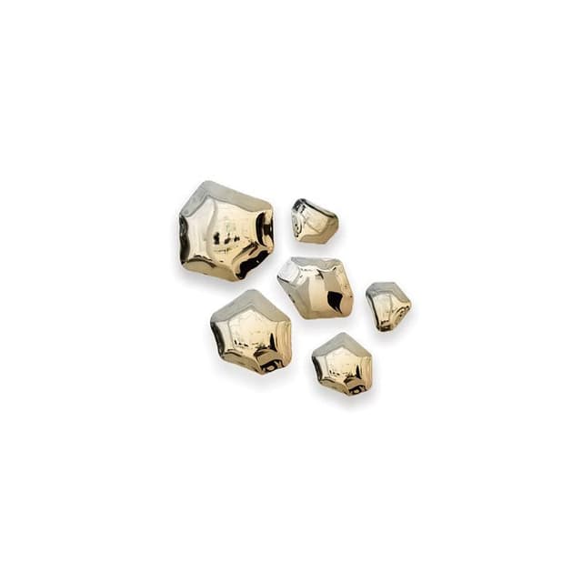 Zestaw sześciu wieszaków KAMYKI złoty, Zieta Studio - WYMIARY