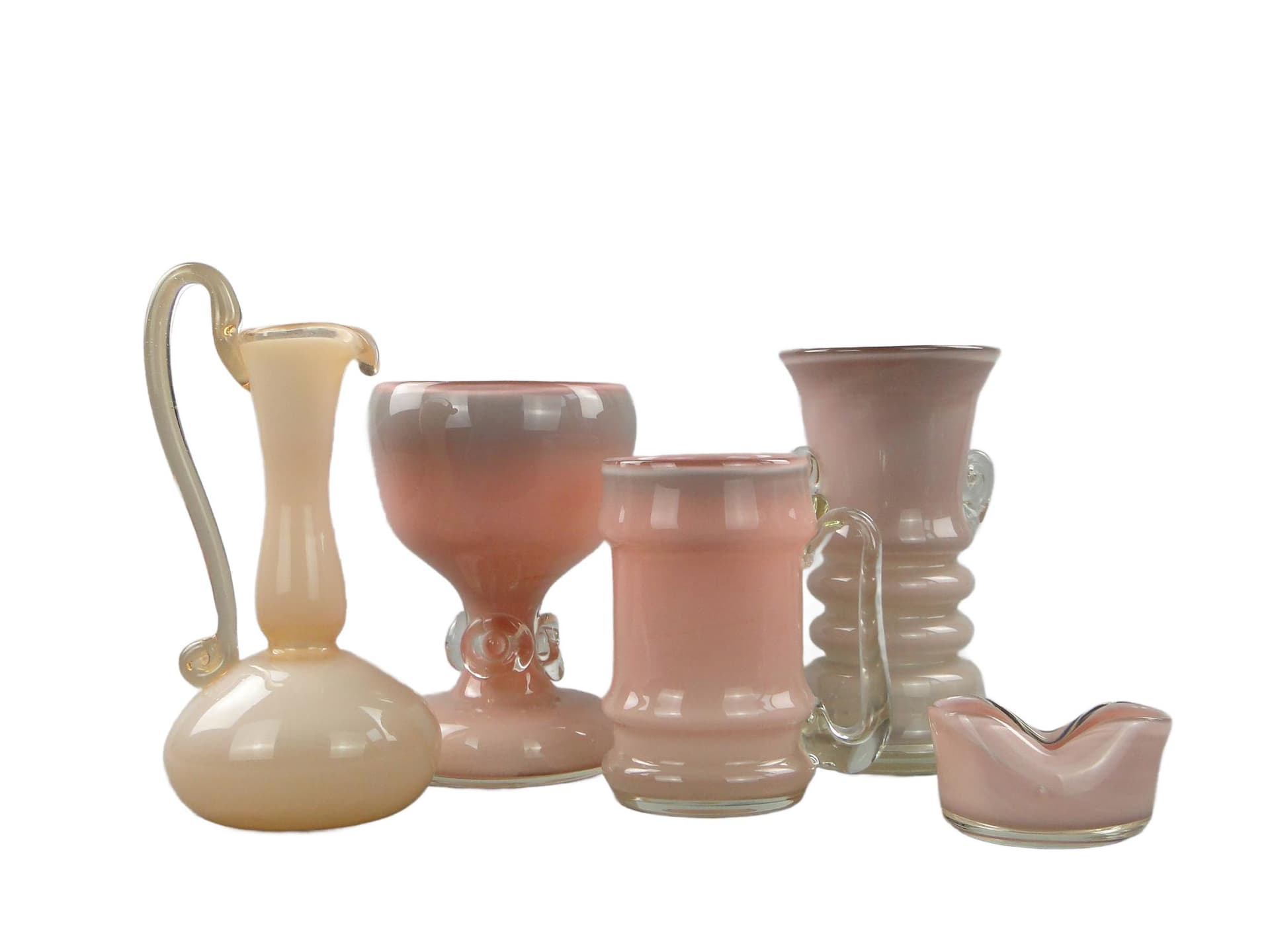 Popielniczka, różowy, szkło, proj. J. Słuczan-Orkusz, Polska, lata 80. - 99756