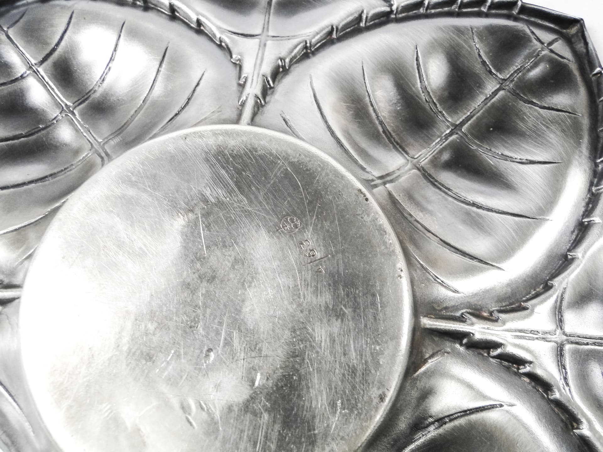 Art Deco sugar bowl, silver-plated brass, Hungary, 1950s. - 109452