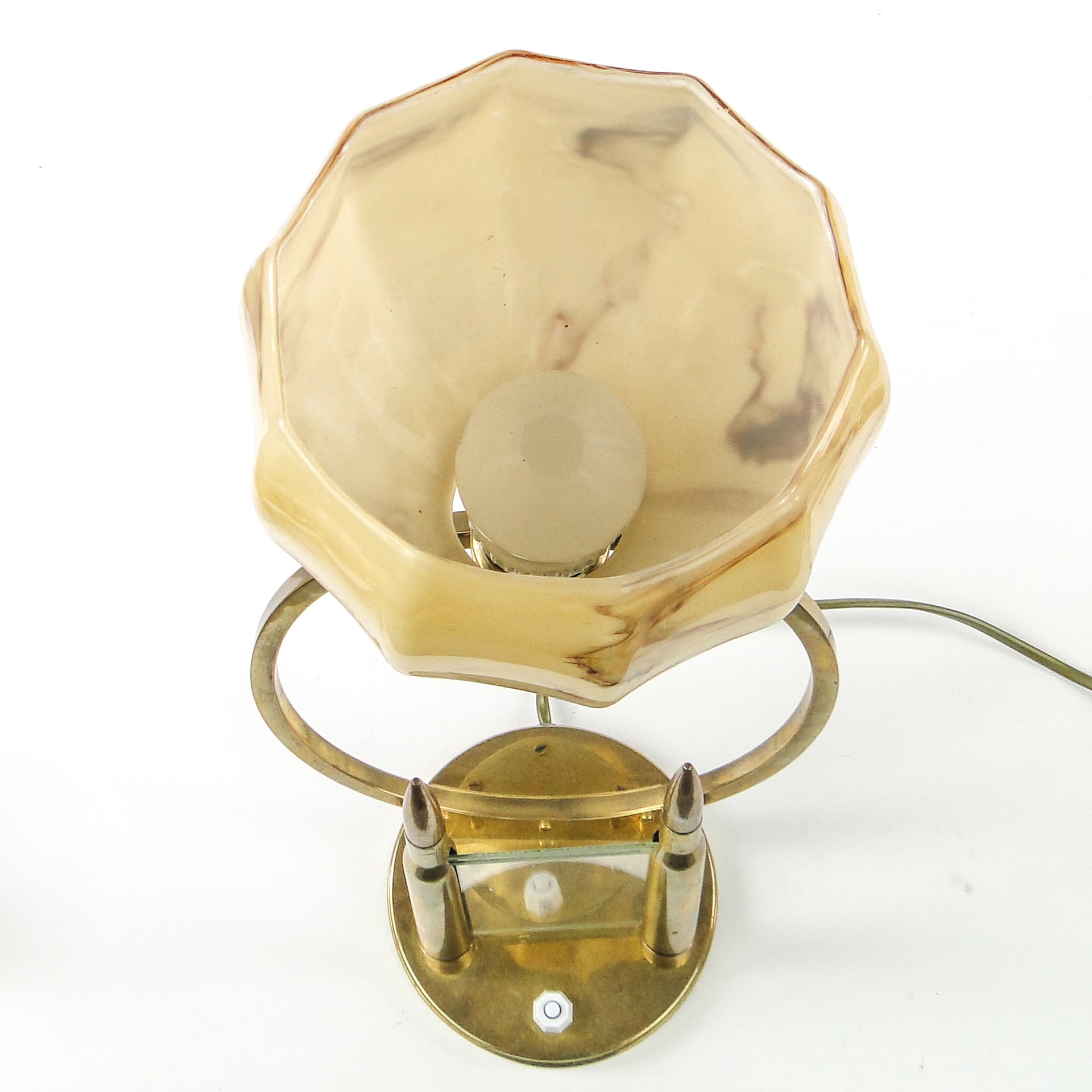 Art Deco table lamp, brass, glass, Germany, 1930s. - 109454