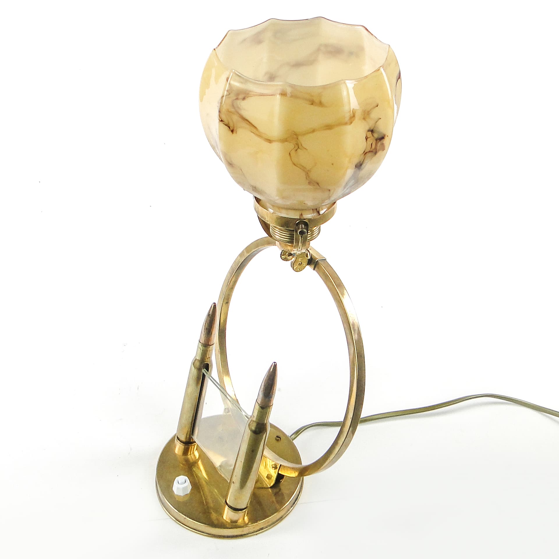 Art Deco table lamp, brass, glass, Germany, 1930s. - 109458