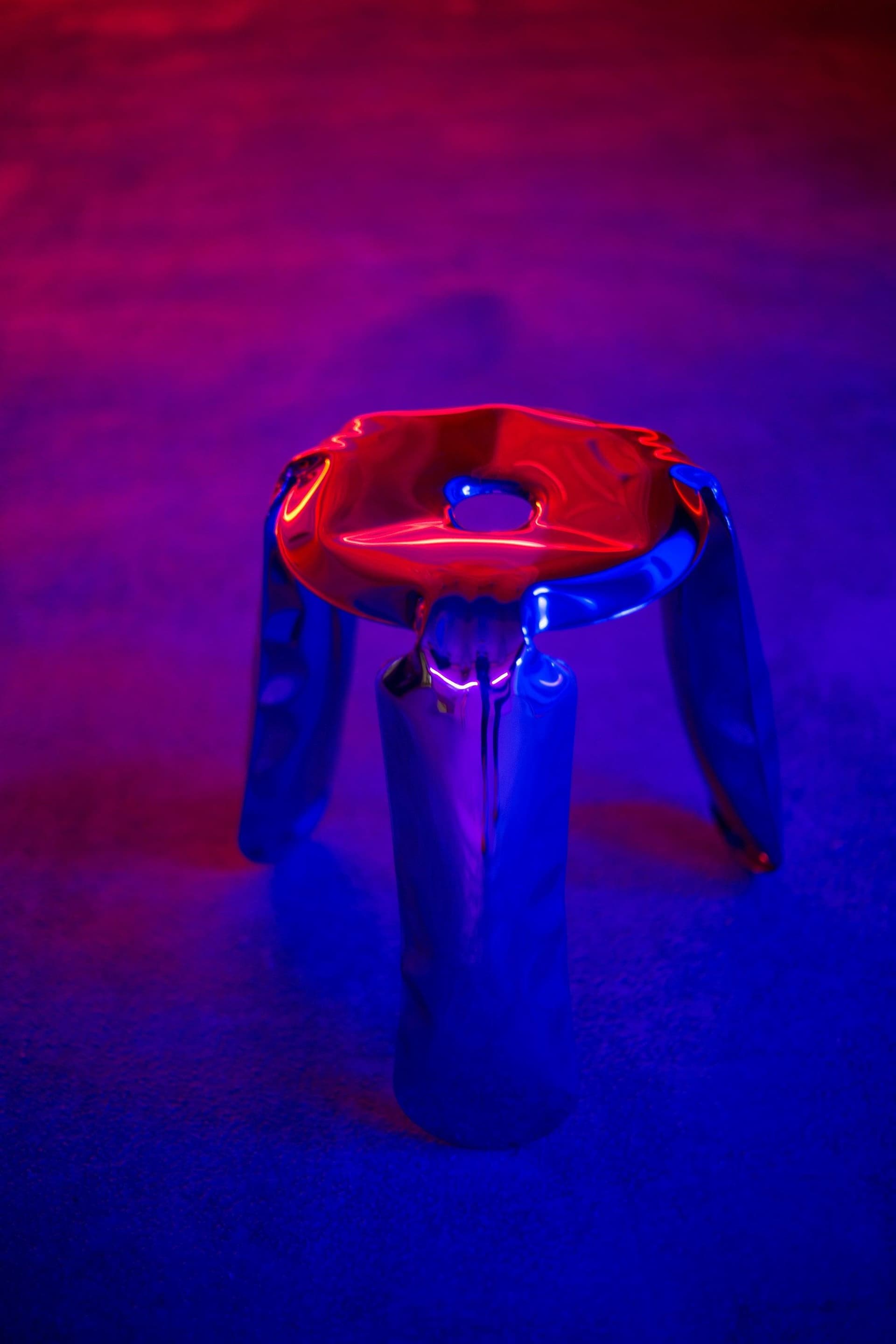 Stołek PLOPP inox, srebrny 65 cm, Zieta Studio - 119731