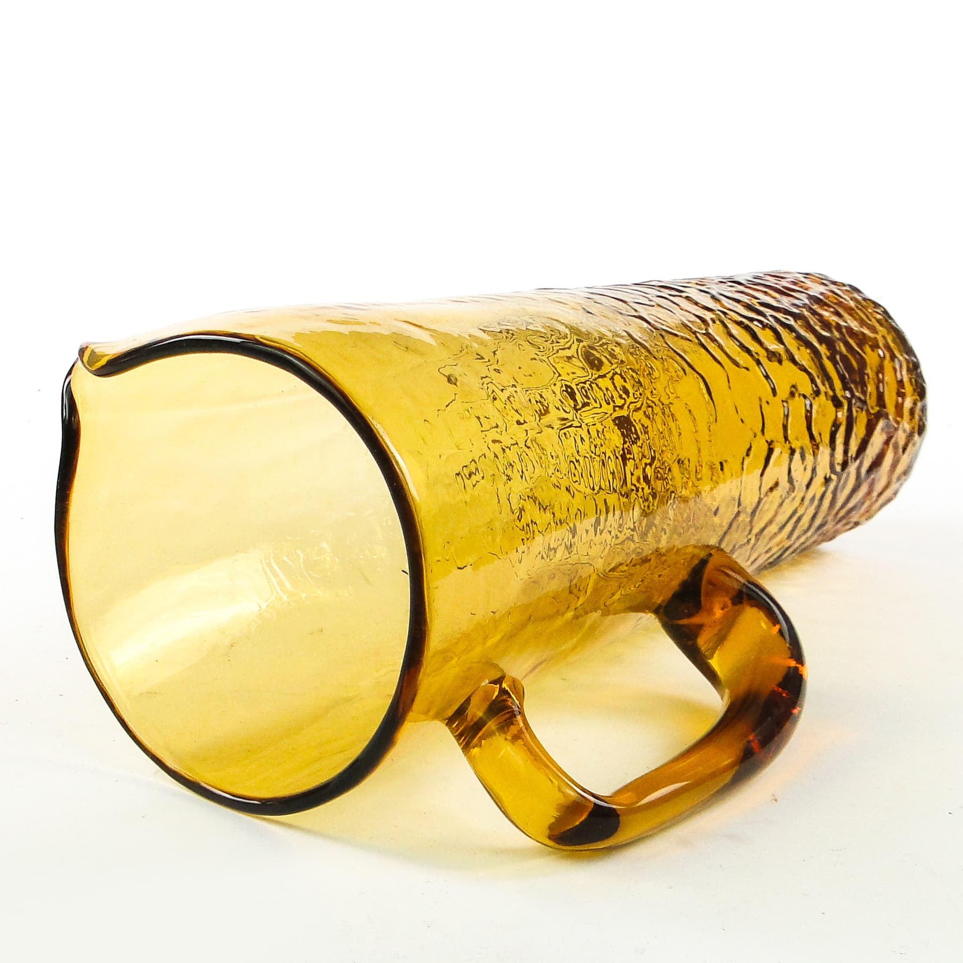 Dzbanek Mid-century modern, szkło golden, proj. W. Sarnecki, Polska, lata 70. - 109495