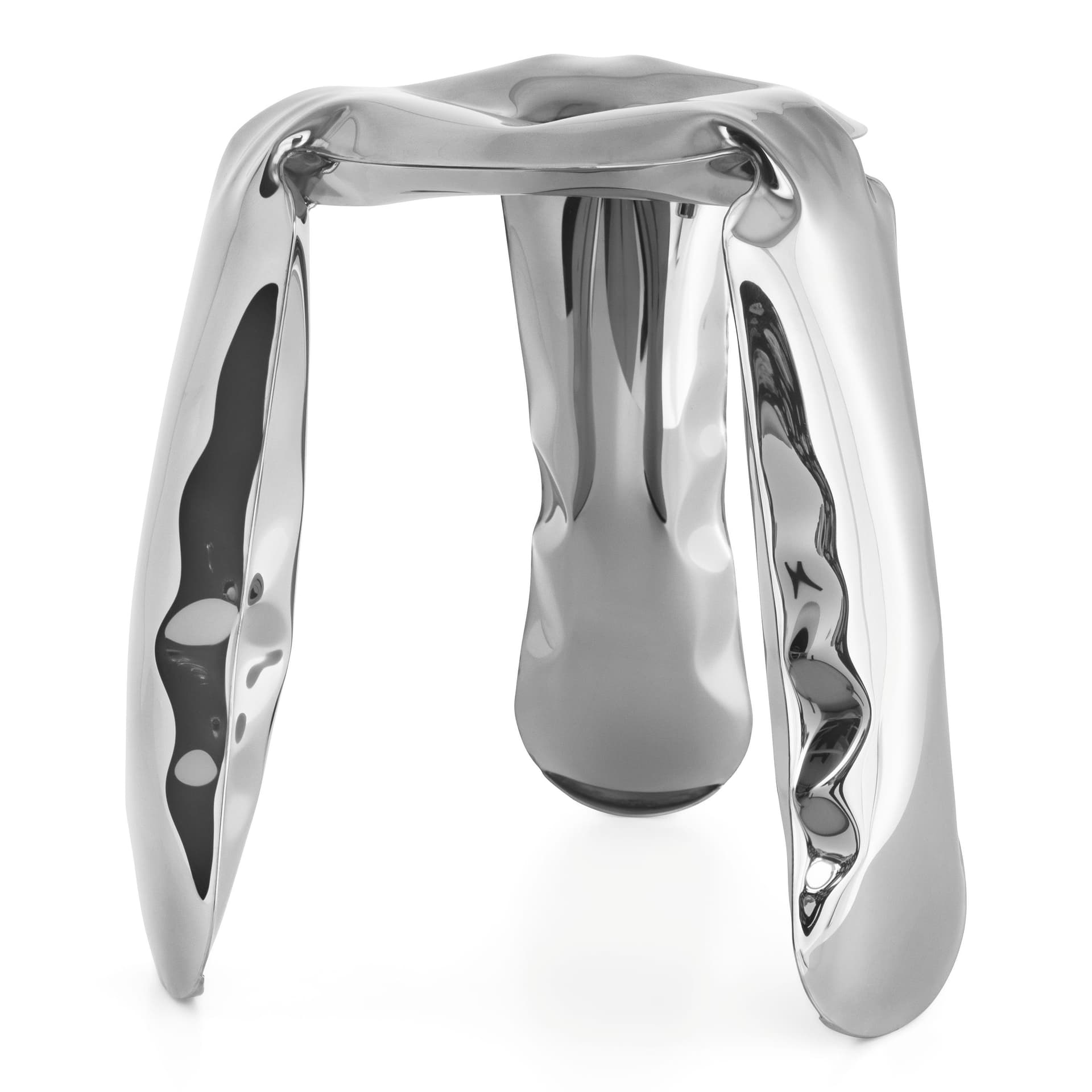 Stołek PLOPP inox, srebrny 38 cm, Zieta Studio - 119683