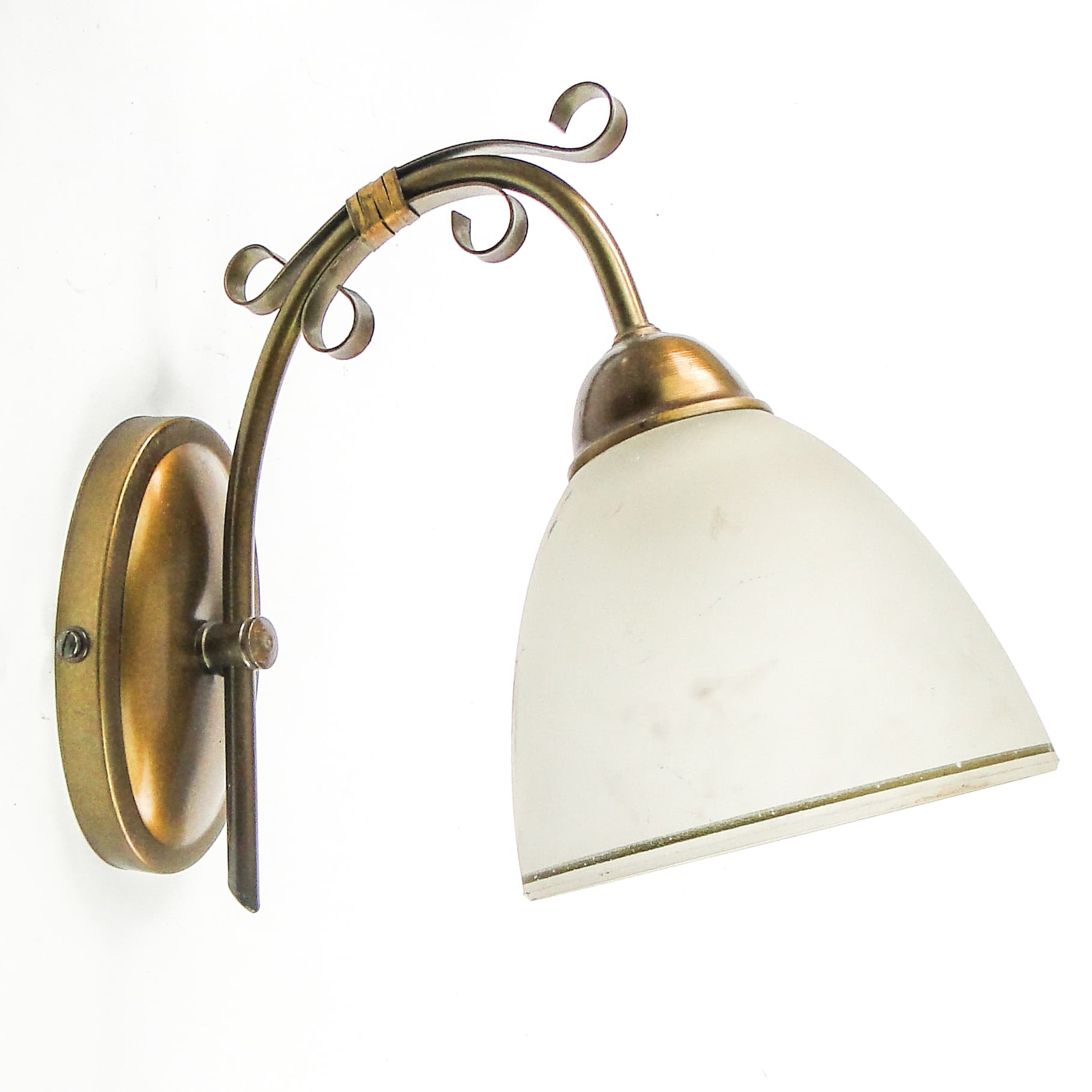 Kinkiet secesyjny, mosiądz szkło, Polska, lata 70. - 109515