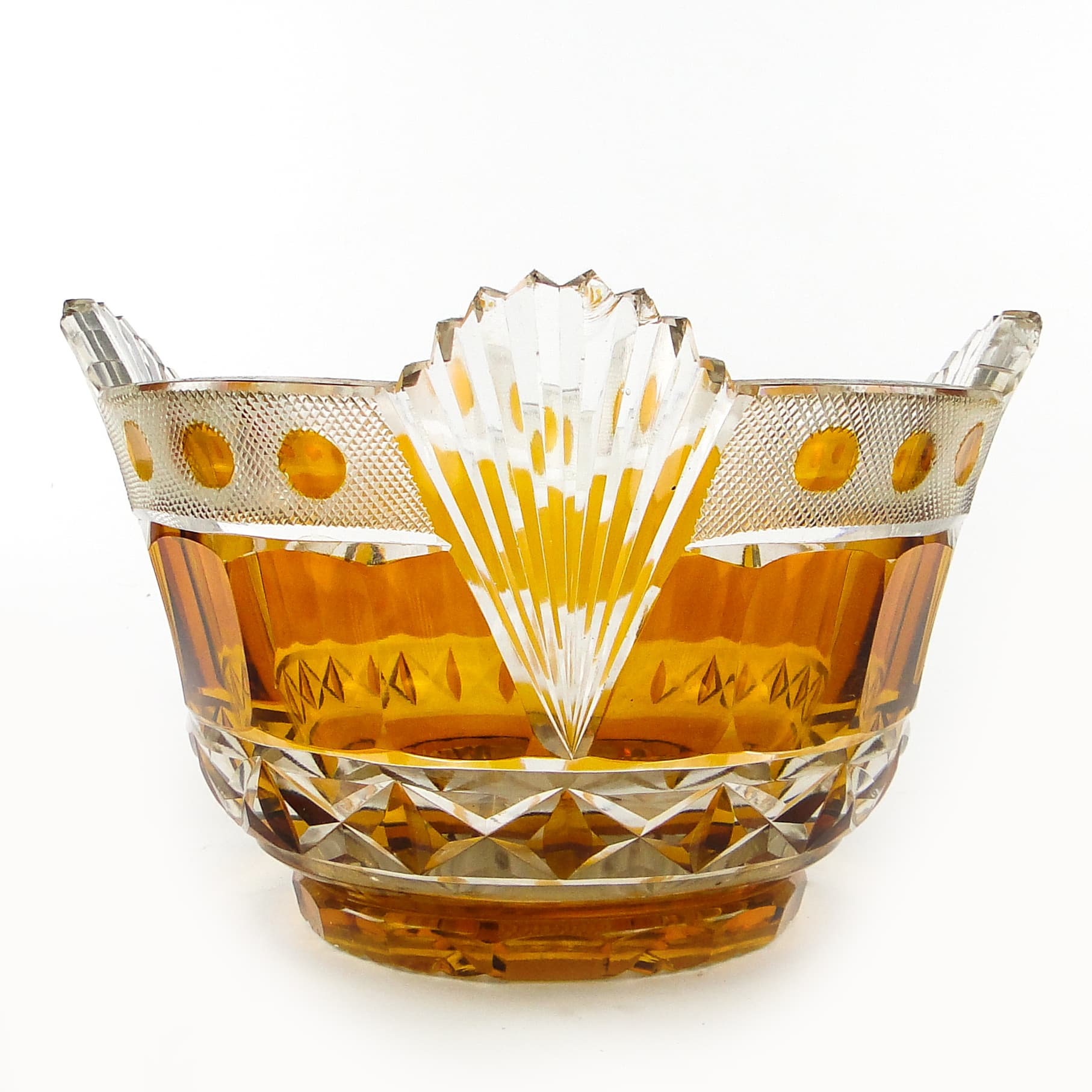 Mid Century Modern platter, crystal, Poland, 1970s. - 109536