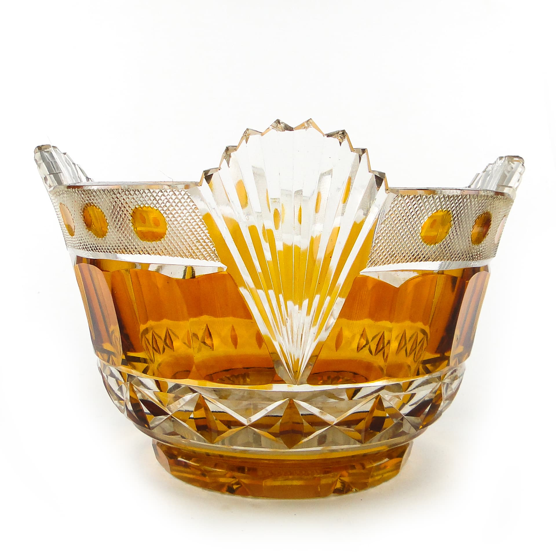 Mid Century Modern platter, crystal, Poland, 1970s. - 109538