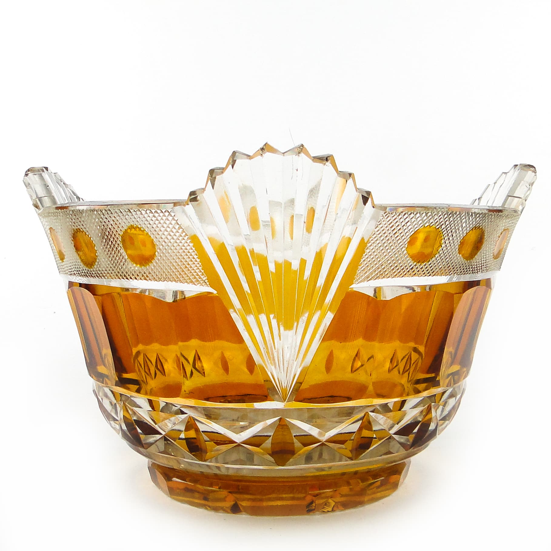 Mid Century Modern platter, crystal, Poland, 1970s. - 109542